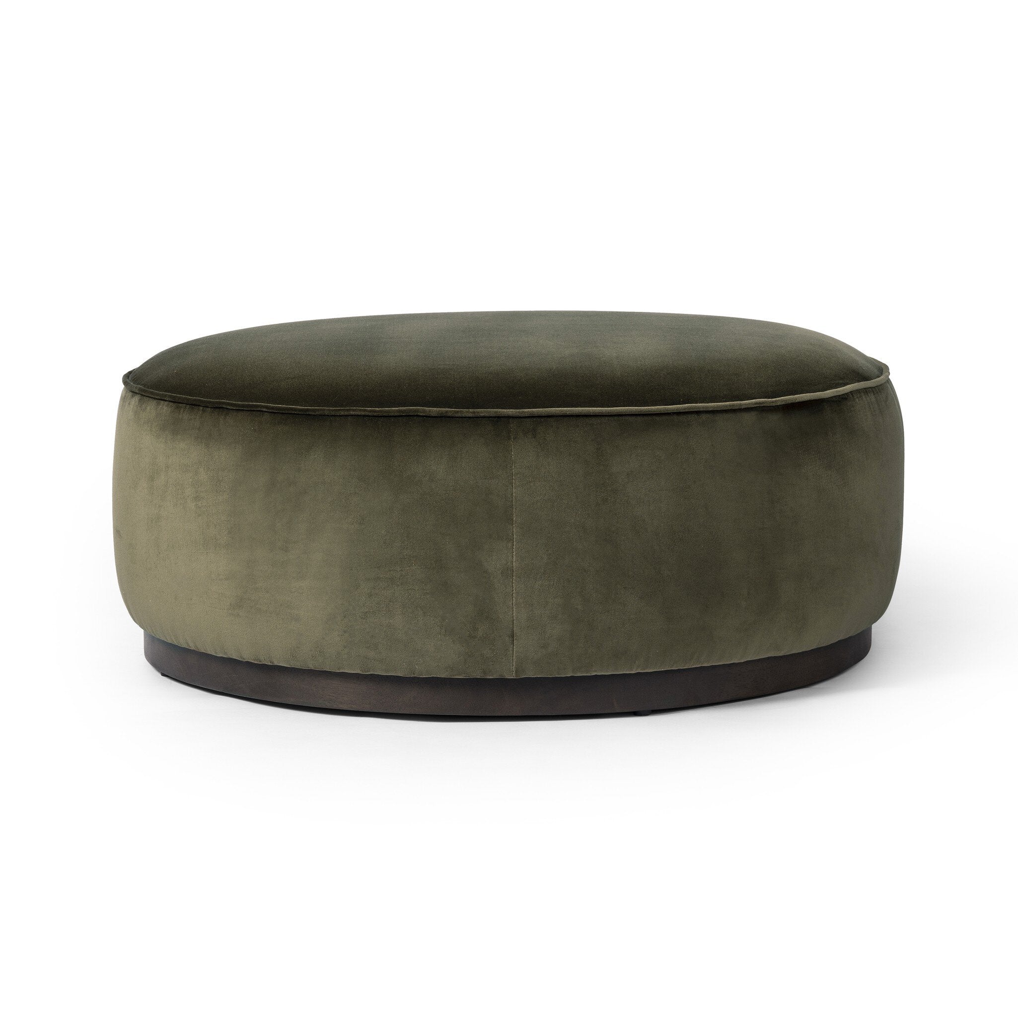 Sinclair Large Round Ottoman - Surrey Olive - Image 1