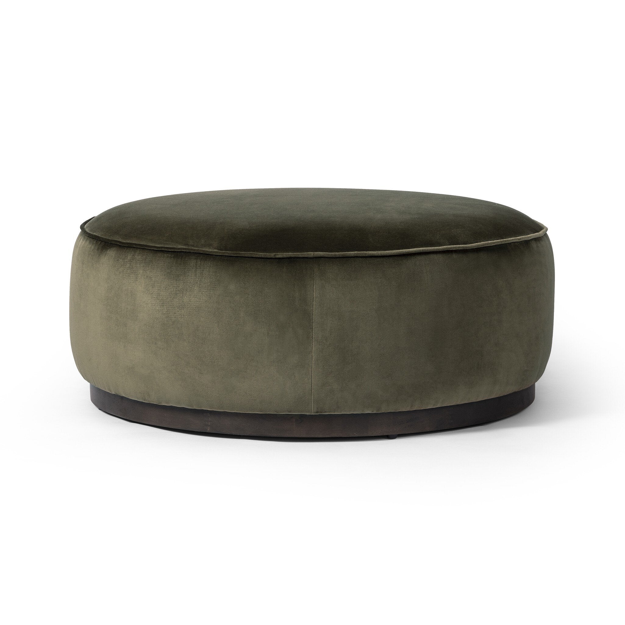 Sinclair Large Round Ottoman - Surrey Olive - Image 3