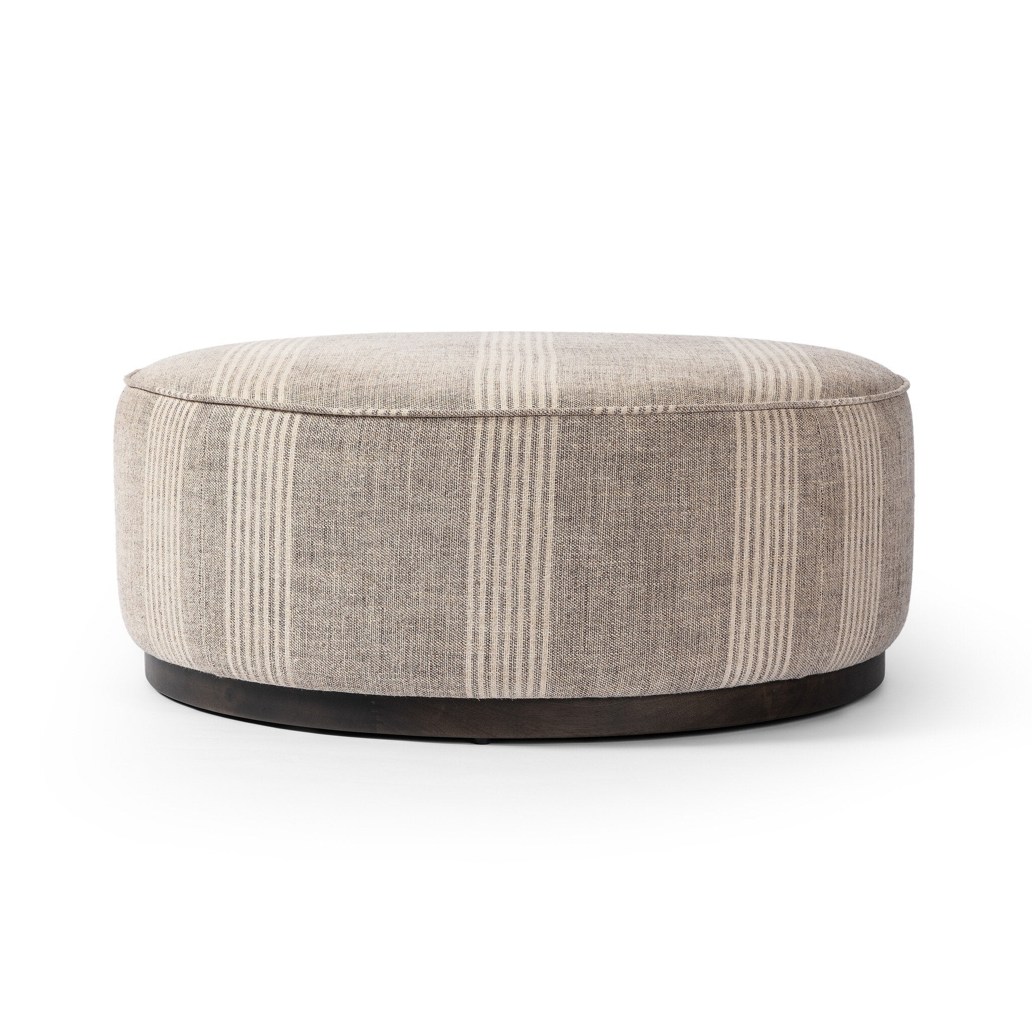 Sinclair Large Round Ottoman - Manchester Flint - Image 1