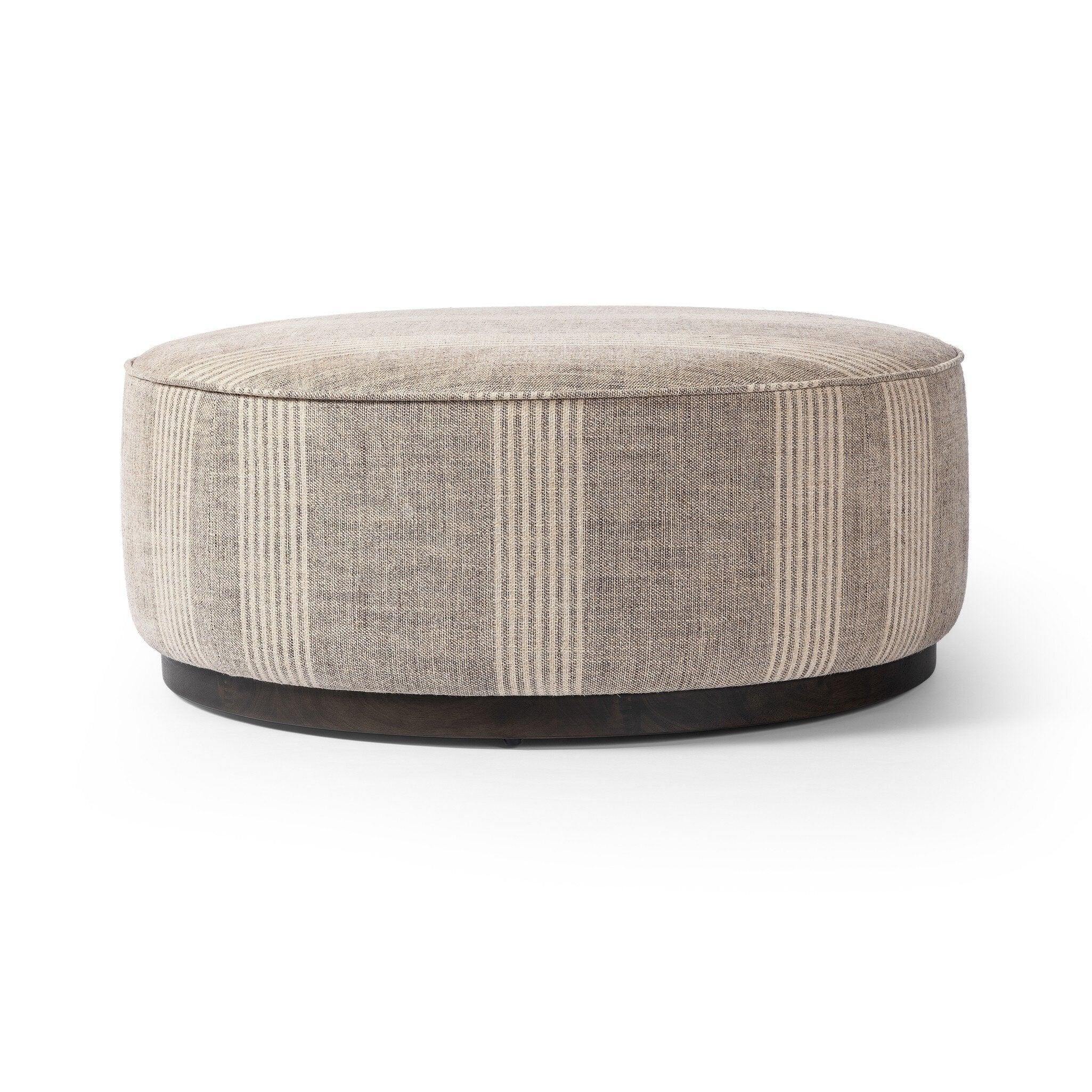 Sinclair Large Round Ottoman - Manchester Flint - Image 3