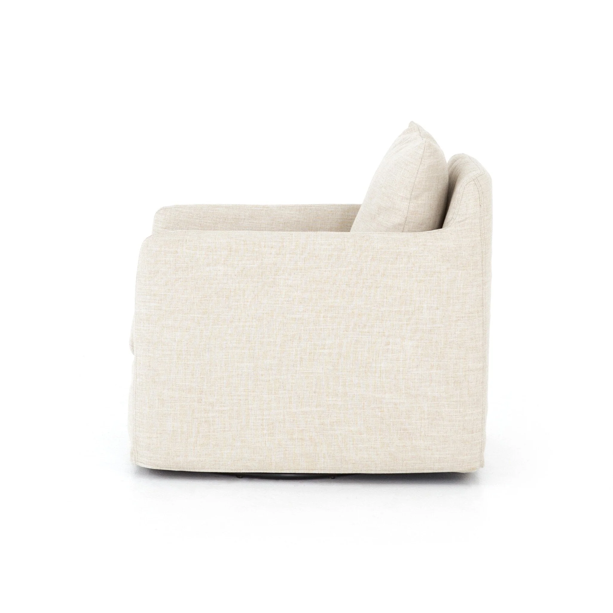 Banks Slipcover Swivel Chair - Cambric Ivory - Image 3