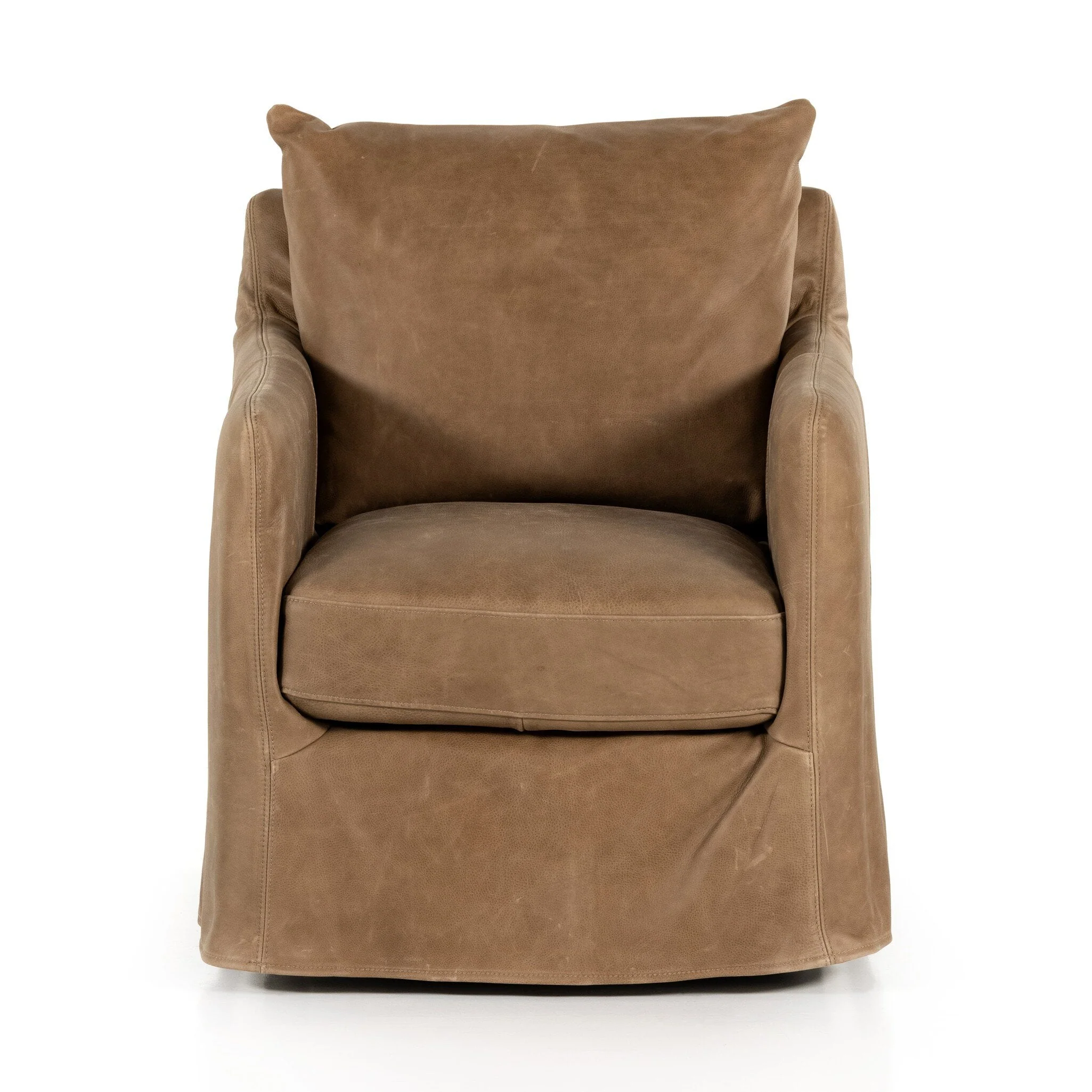 Banks Slipcover Swivel Chair - Palermo Drift - Image 1
