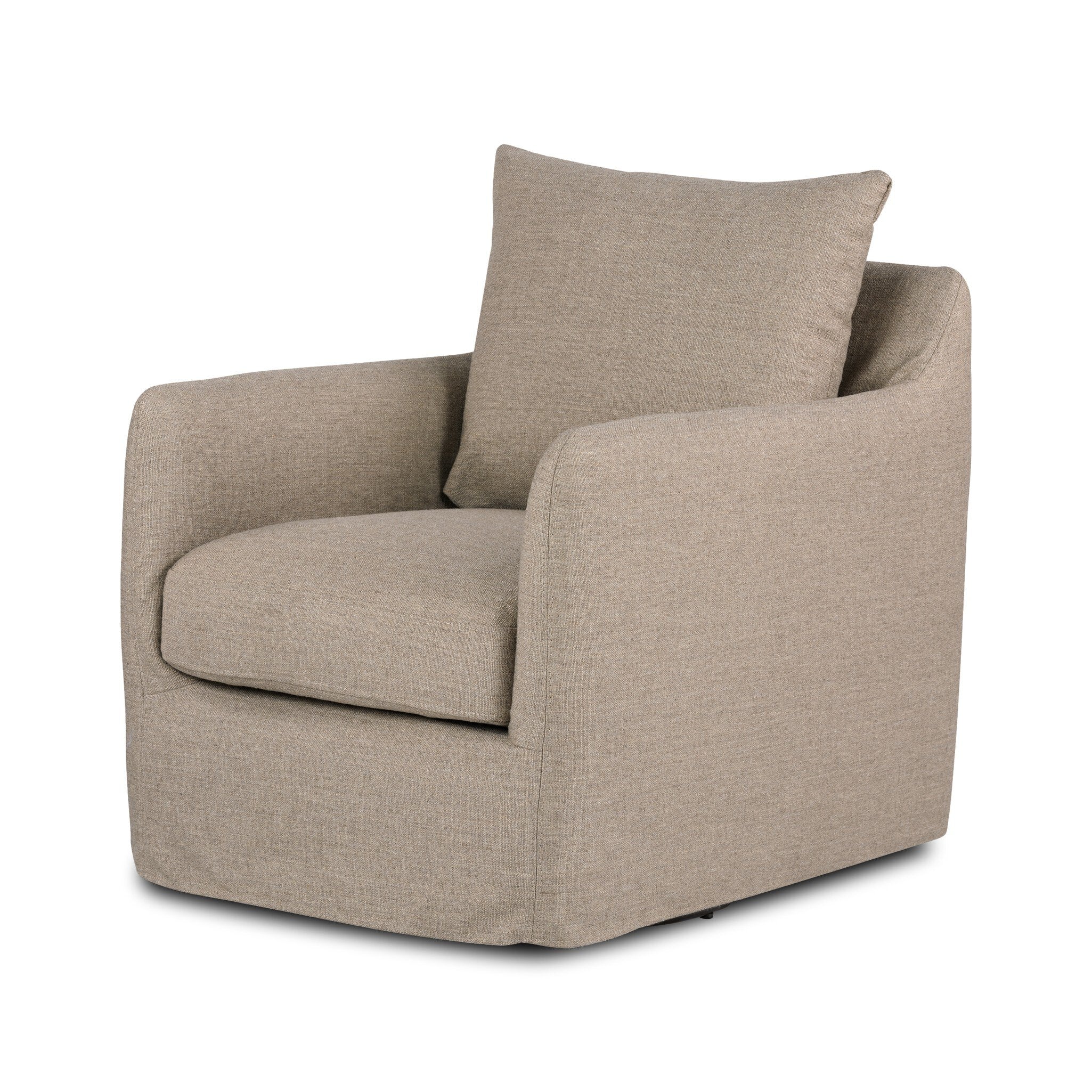 Banks Slipcover Swivel Chair - Alcala Taupe - Image 2