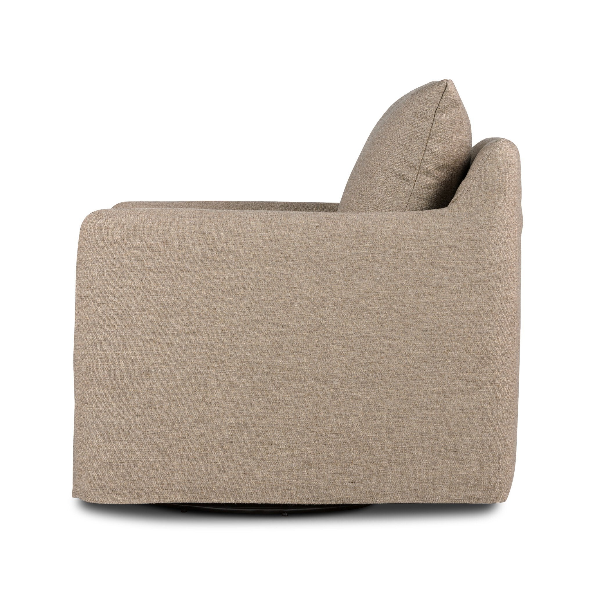 Banks Slipcover Swivel Chair - Alcala Taupe - Image 3