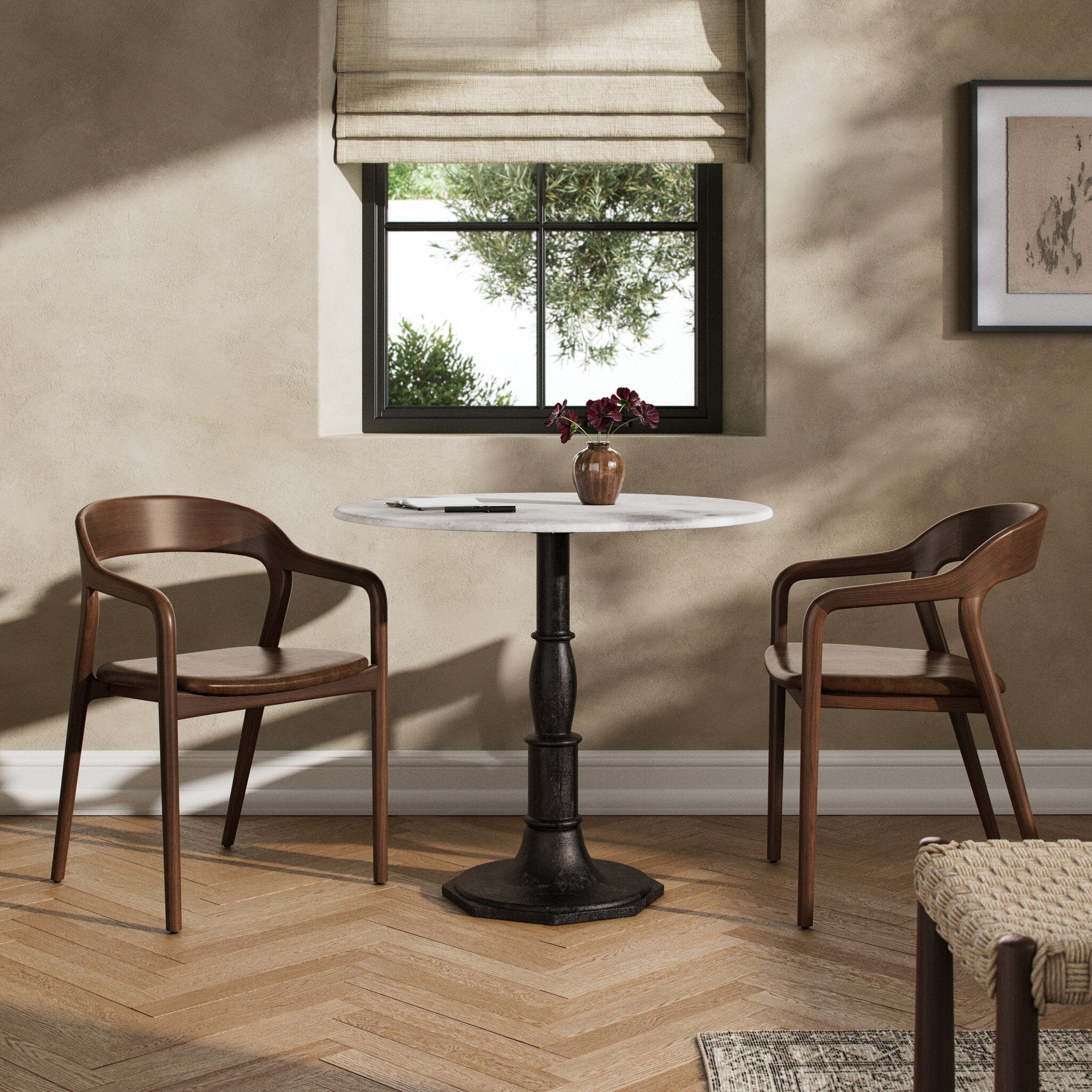 Lucy Bistro Table-36" - White Marble - Image 2