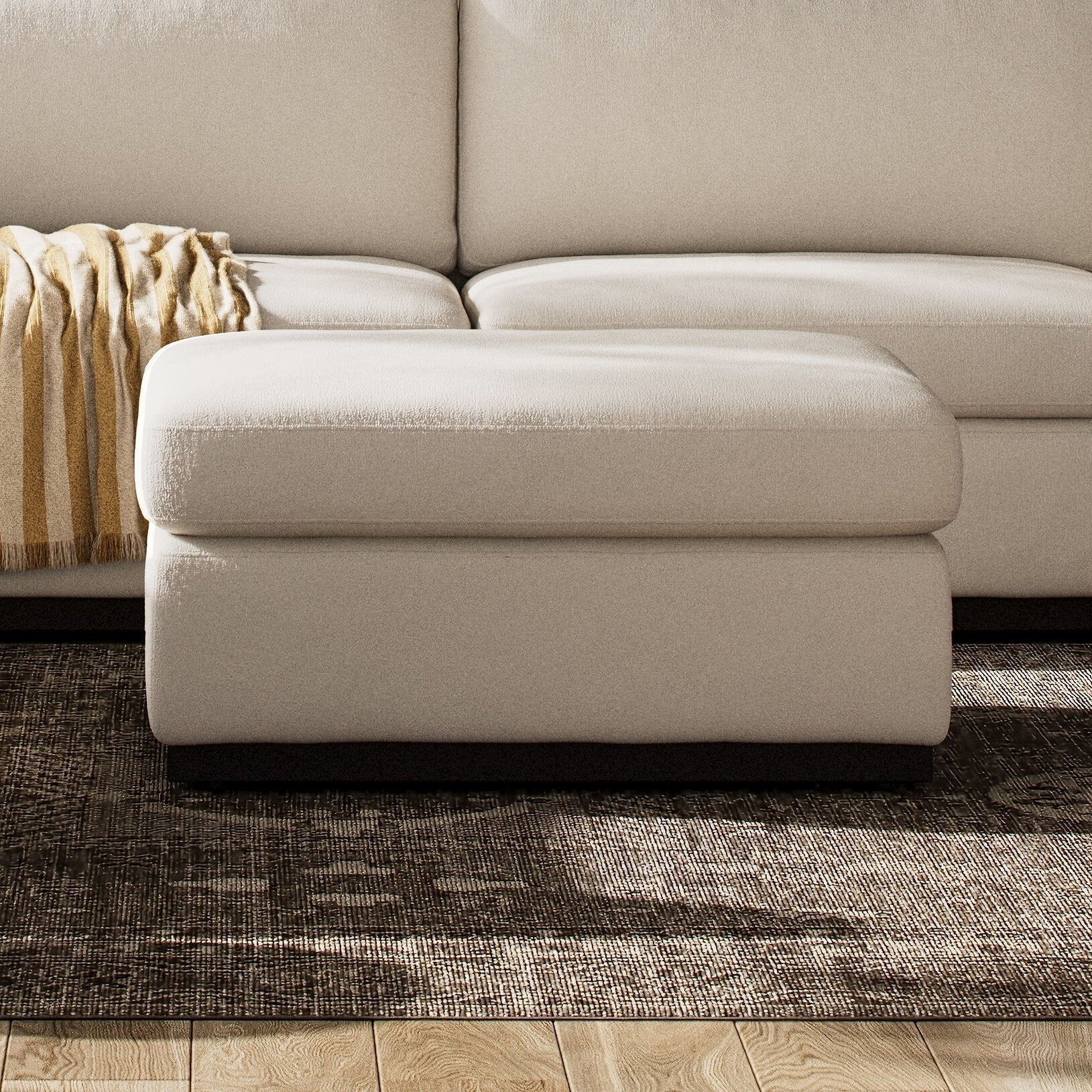 Colt Sectional Ottoman - Crypton Nomad Marshmallow - Image 2