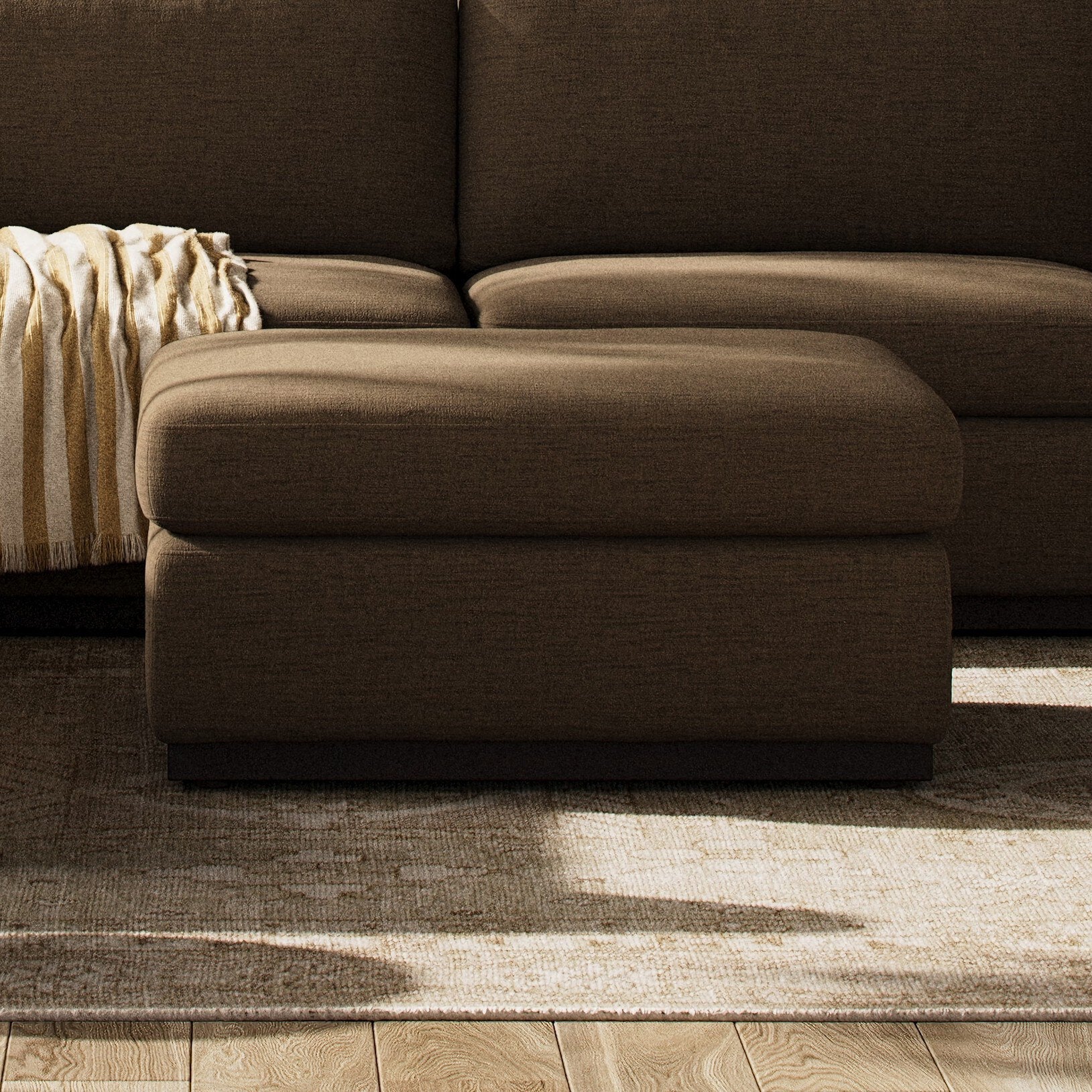 Colt Sectional Ottoman - Crypton Nomad Mushroom - Image 2