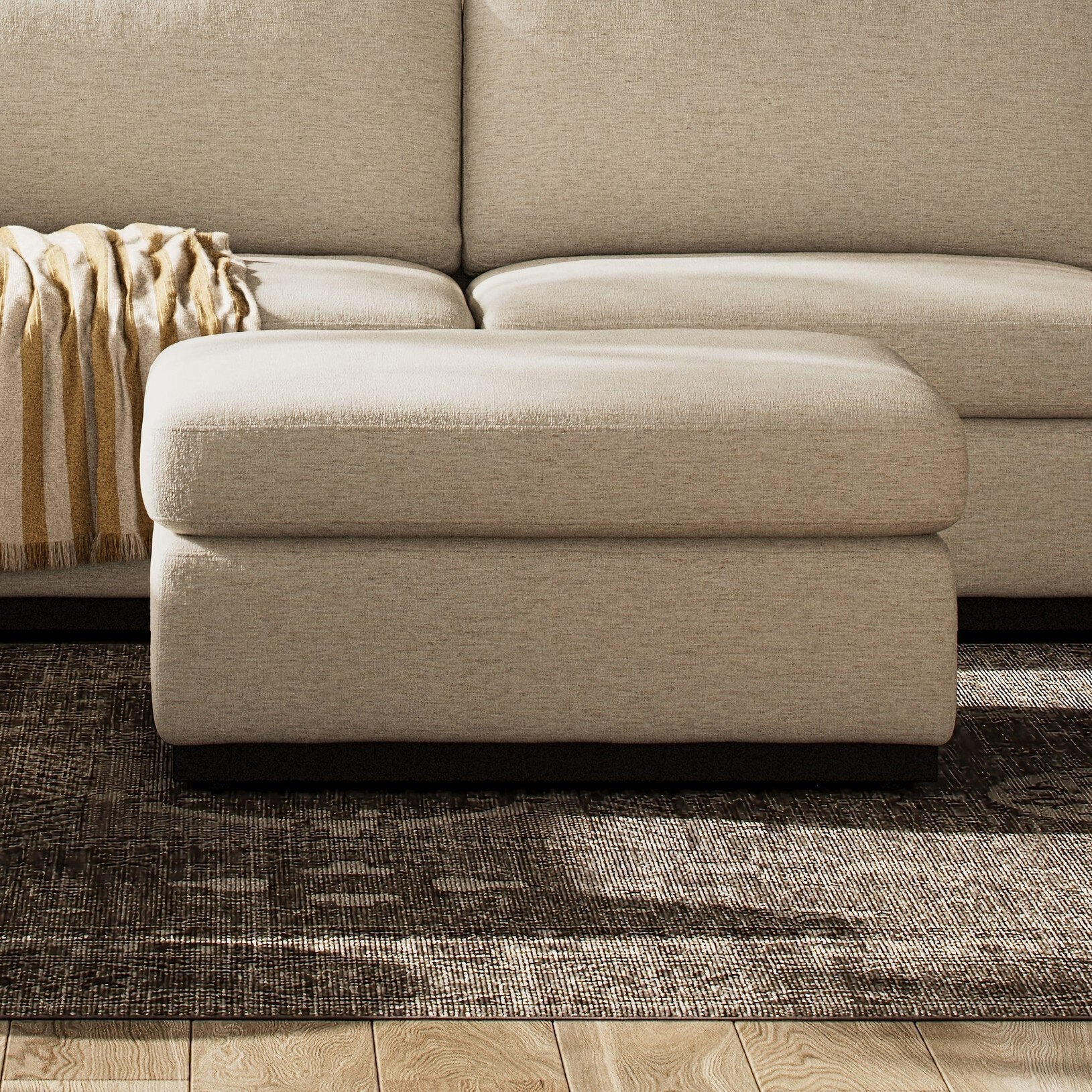 Colt Sectional Ottoman - Crypton Nomad Snow - Image 2