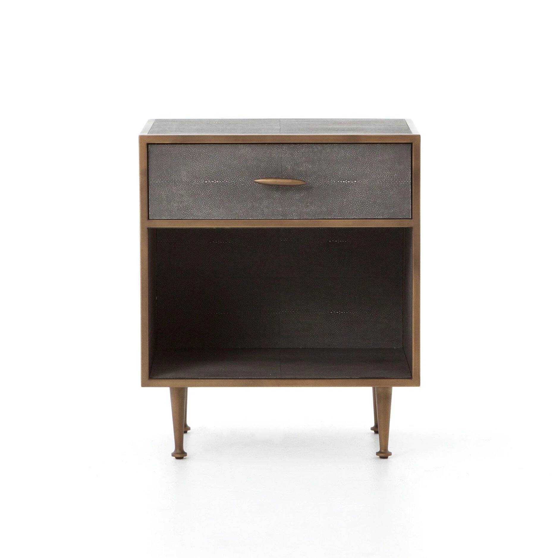 Shagreen Bedside Table - Grey Shagreen - Image 1