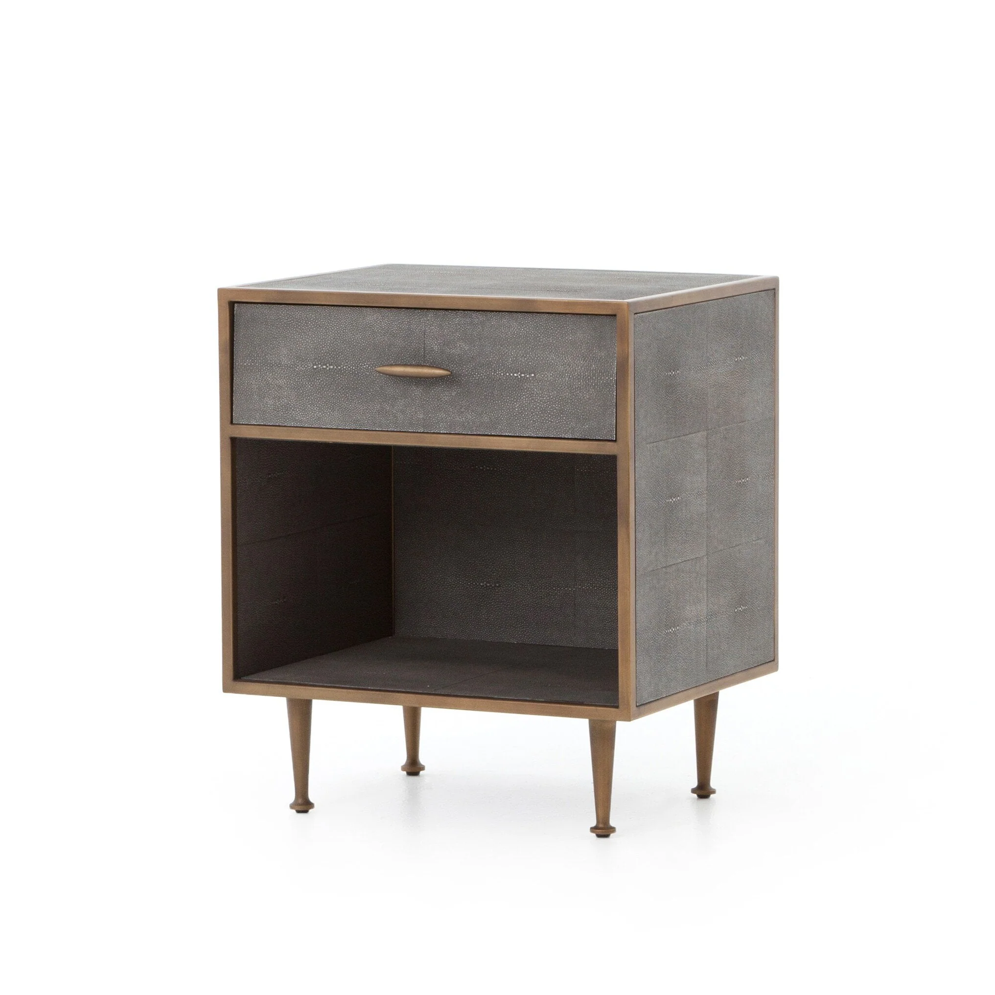Shagreen Bedside Table - Grey Shagreen - Image 2