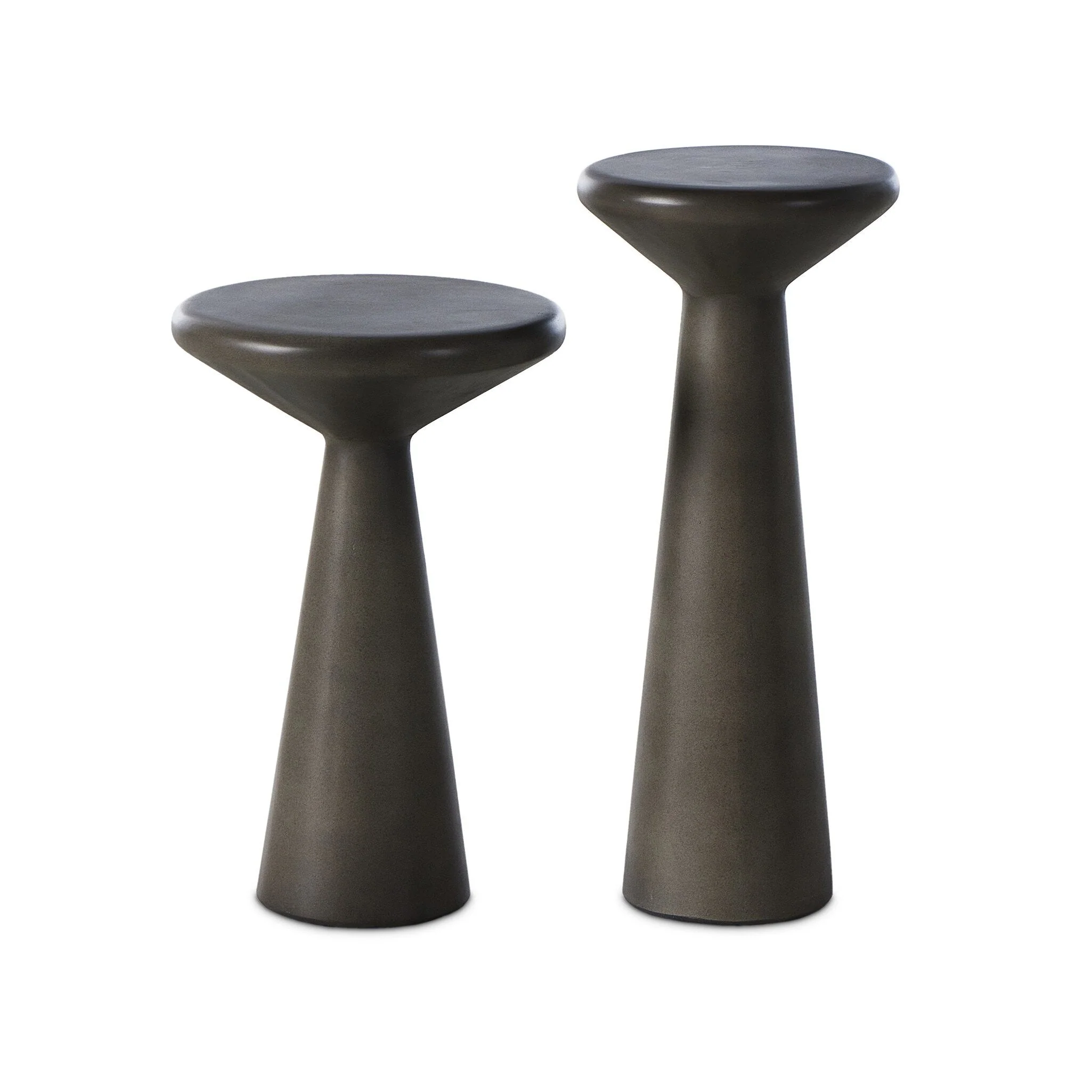 Ravine Concrete Accent Tables, Set Of 2 - Dark Grey - Image 1