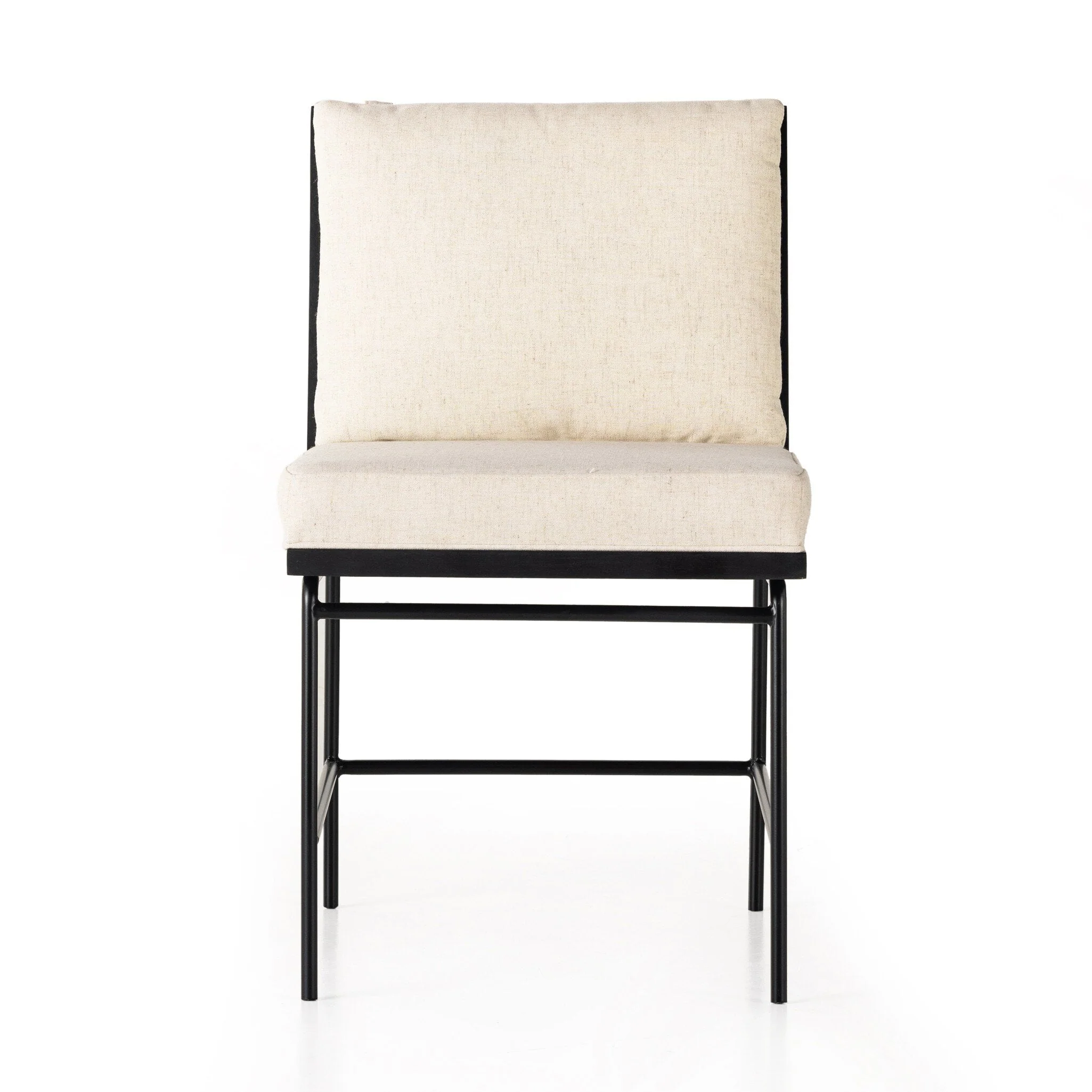 Crete Dining Chair - Savile Flax | Brushed Ebony - Image 1