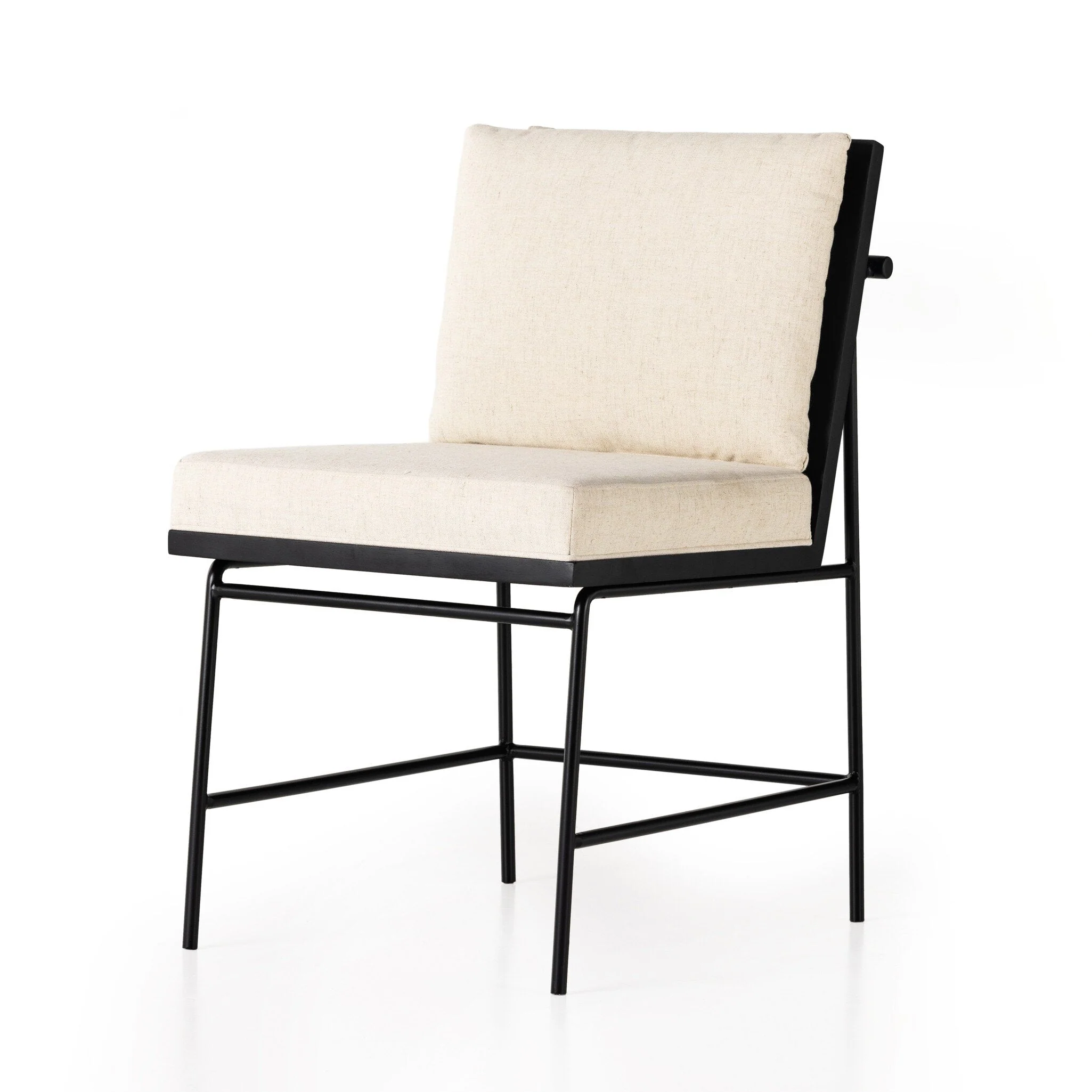 Crete Dining Chair - Savile Flax | Brushed Ebony - Image 2