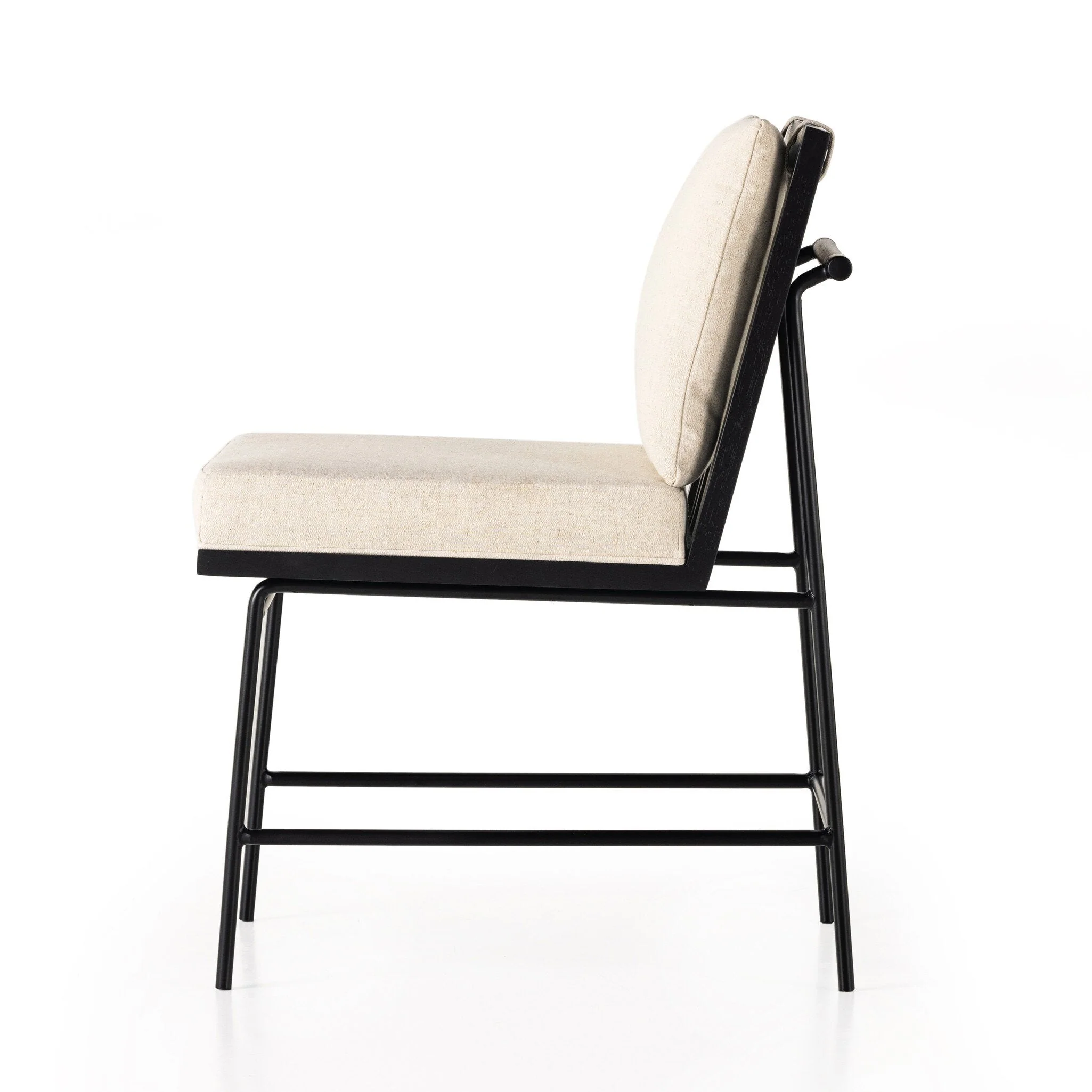 Crete Dining Chair - Savile Flax | Brushed Ebony - Image 3