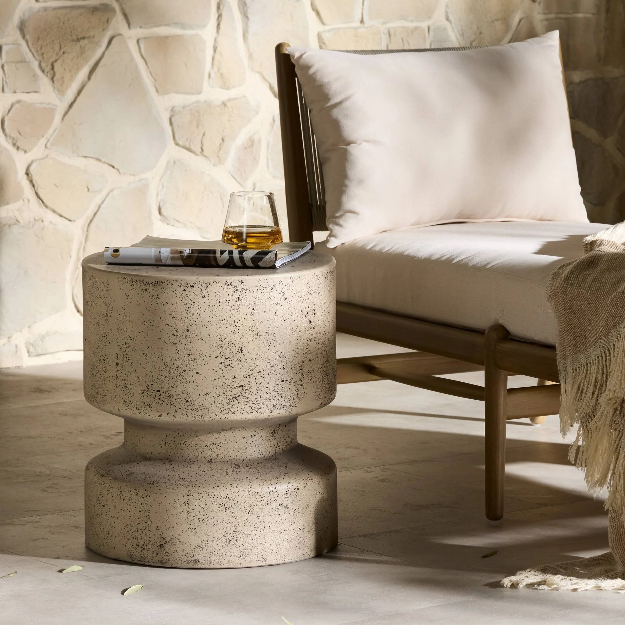Nahla Outdoor End Table - Graphite - Image 2