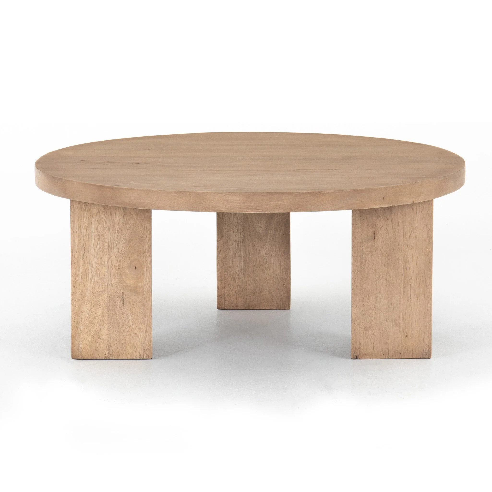 Mesa Round Coffee Table - Light Brushed Parawood | 38" - Image 1