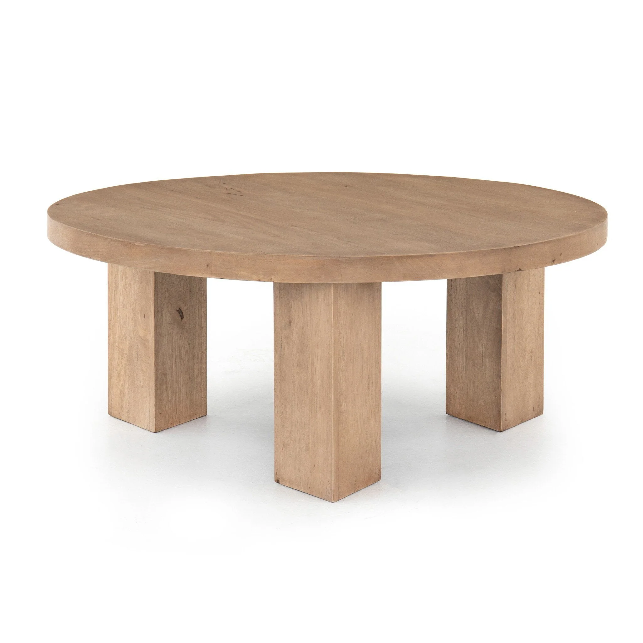 Mesa Round Coffee Table - Light Brushed Parawood | 38" - Image 2