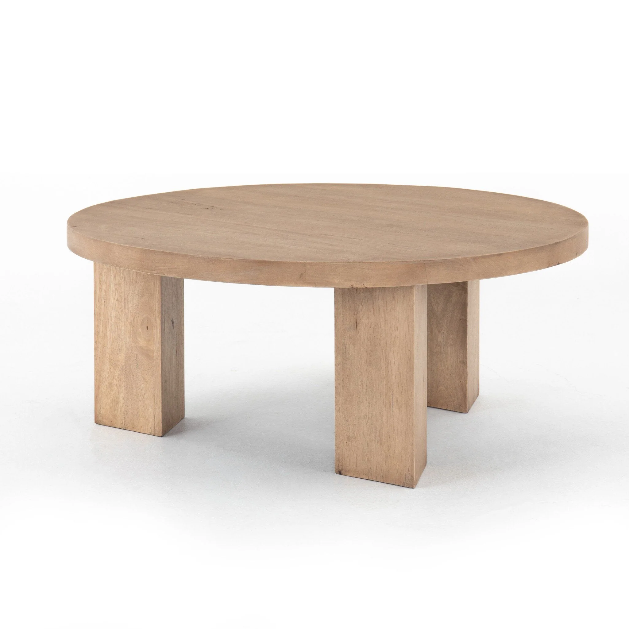 Mesa Round Coffee Table - Light Brushed Parawood | 38" - Image 3