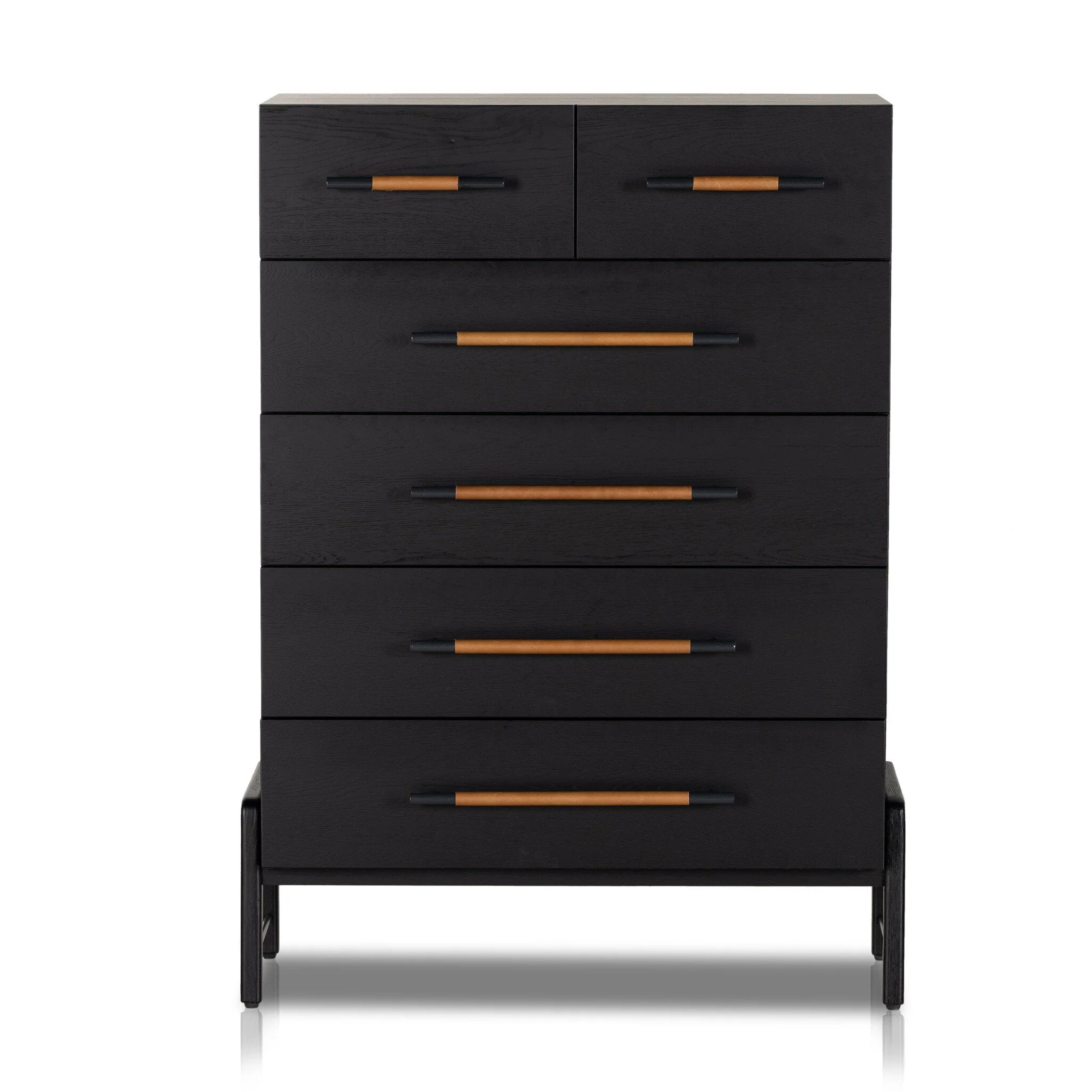 Rosedale 6 Drawer Tall Dresser - Ebony Oak Veneer - Image 1