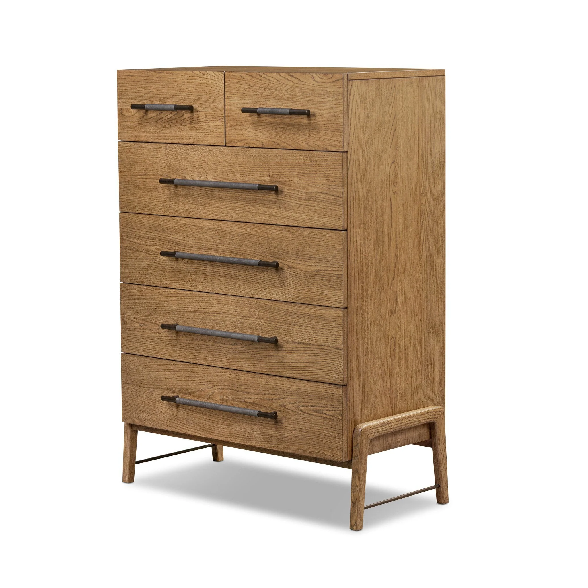 Rosedale 6 Drawer Tall Dresser - Amber Oak Veneer - Image 2