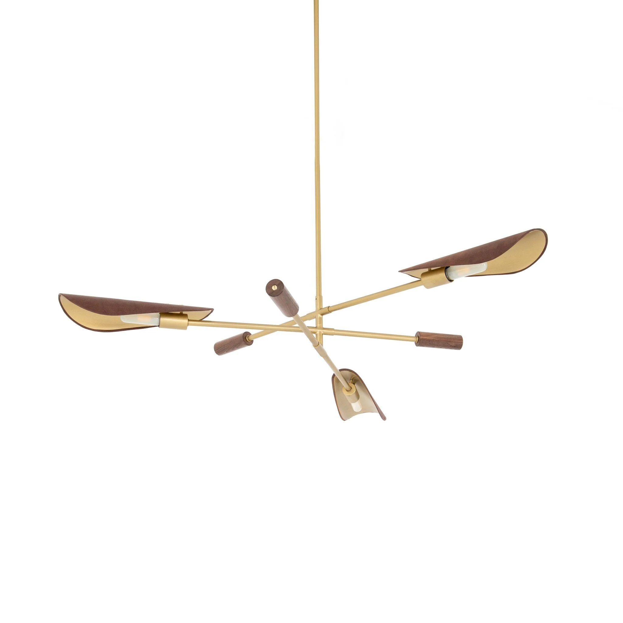 Astrid Chandelier - Antique Brass | Dark Brown Leather - Image 1