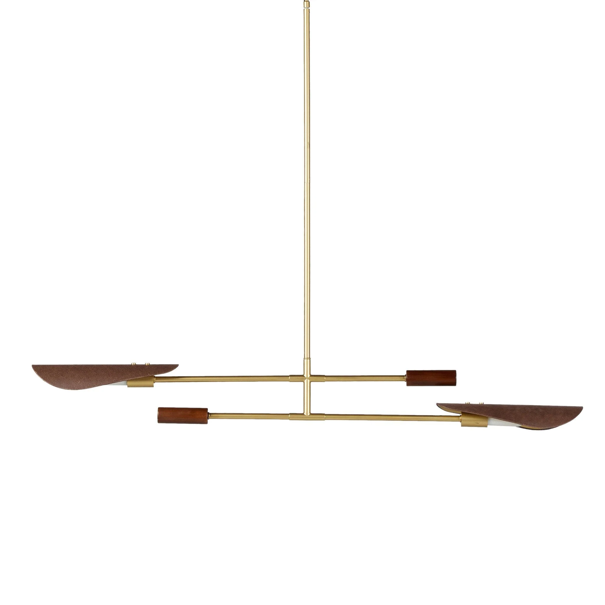 Astrid Double Pendant - Dark Brown Leather - Image 1