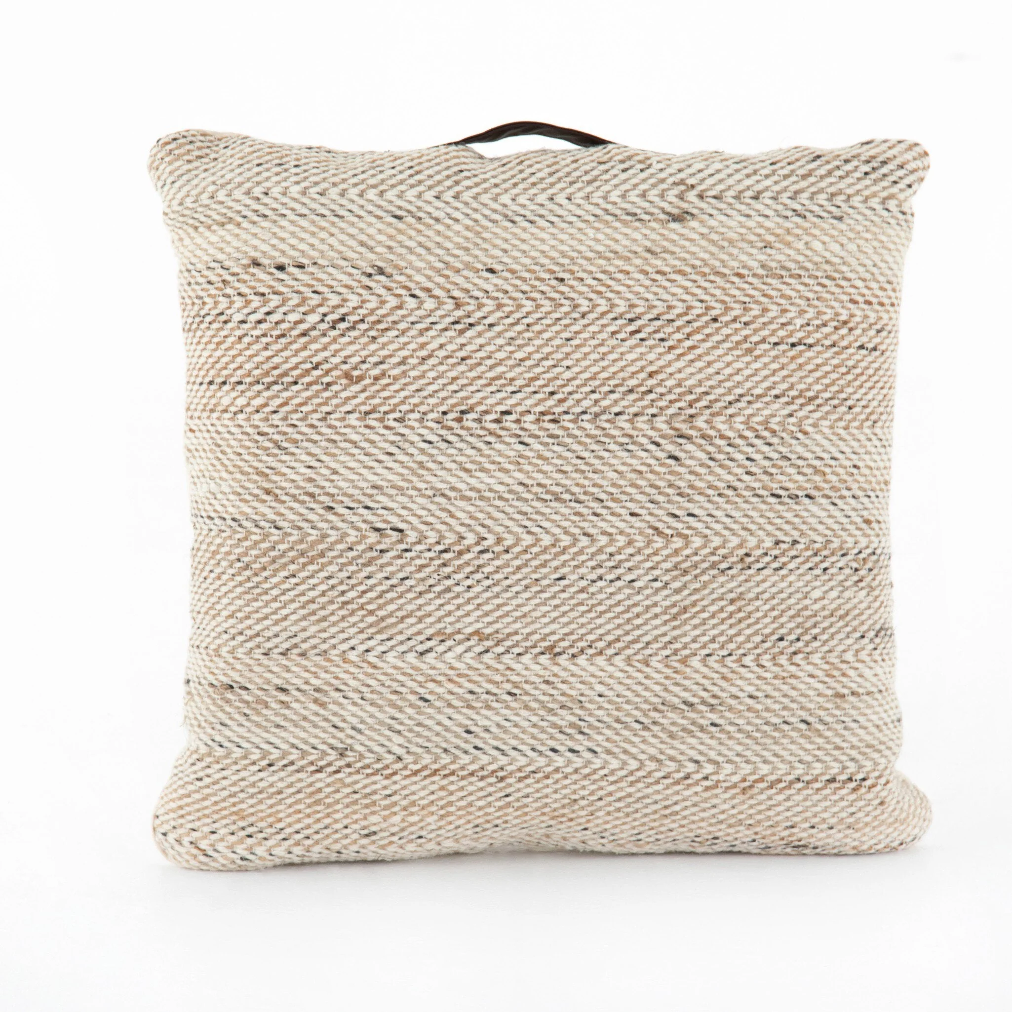 Neema Pouf-Set Heathered Wool - Neema Natural, Black - Image 3