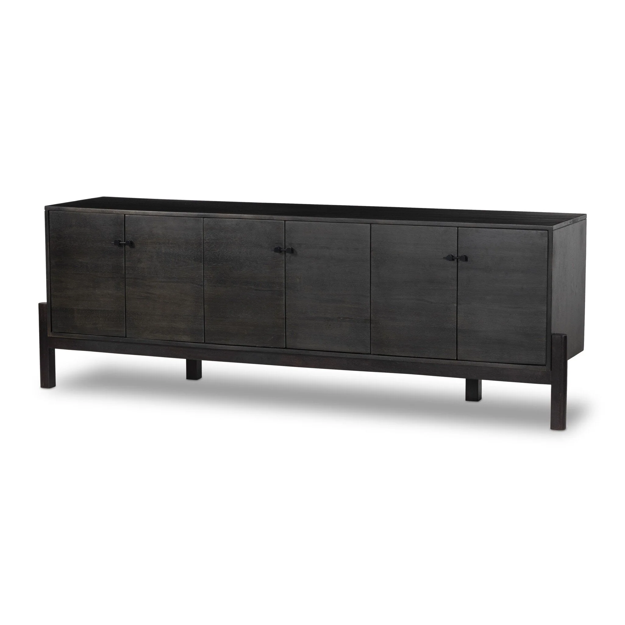 Reza Media Console - Worn Black Parawood - Image 2