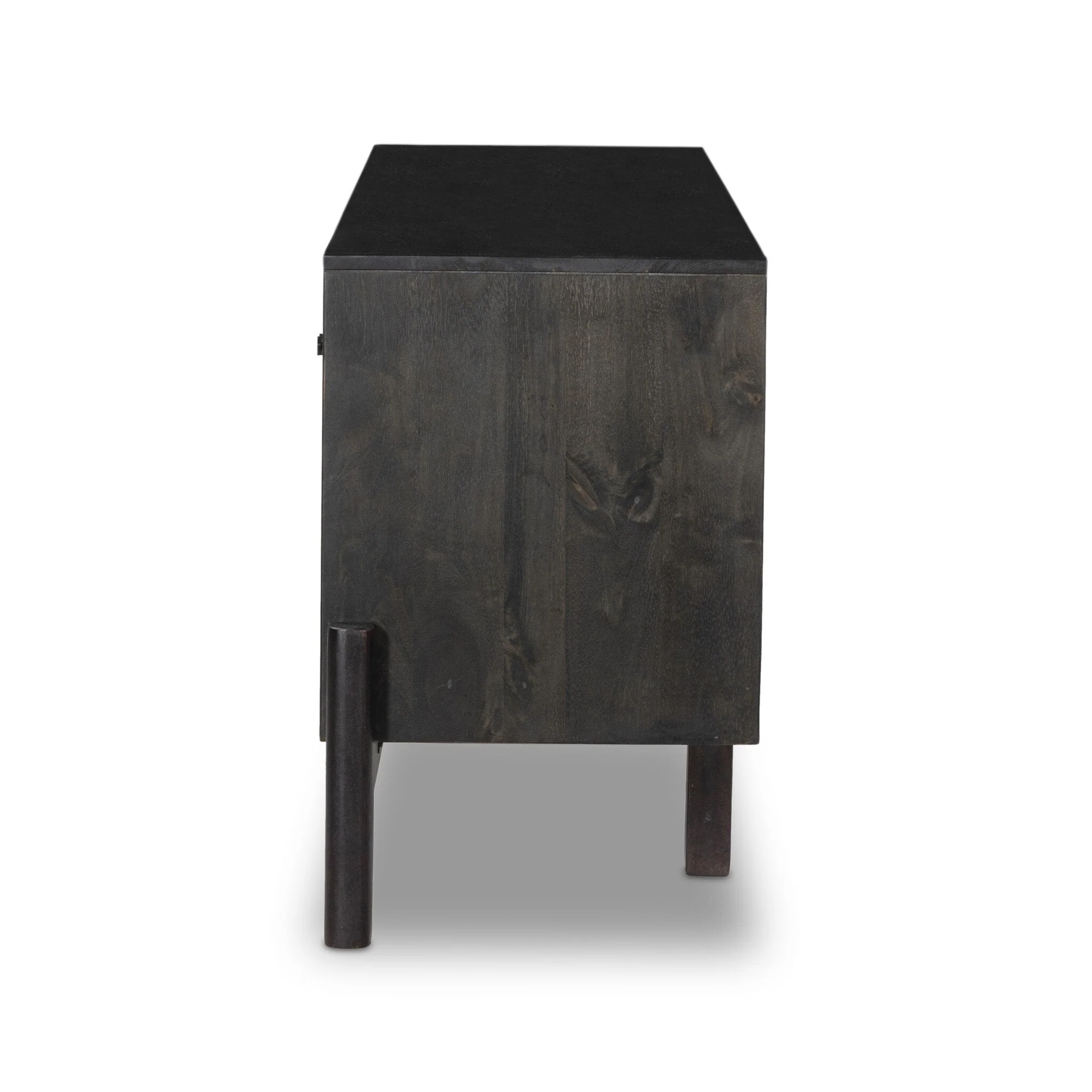 Reza Media Console - Worn Black Parawood - Image 3