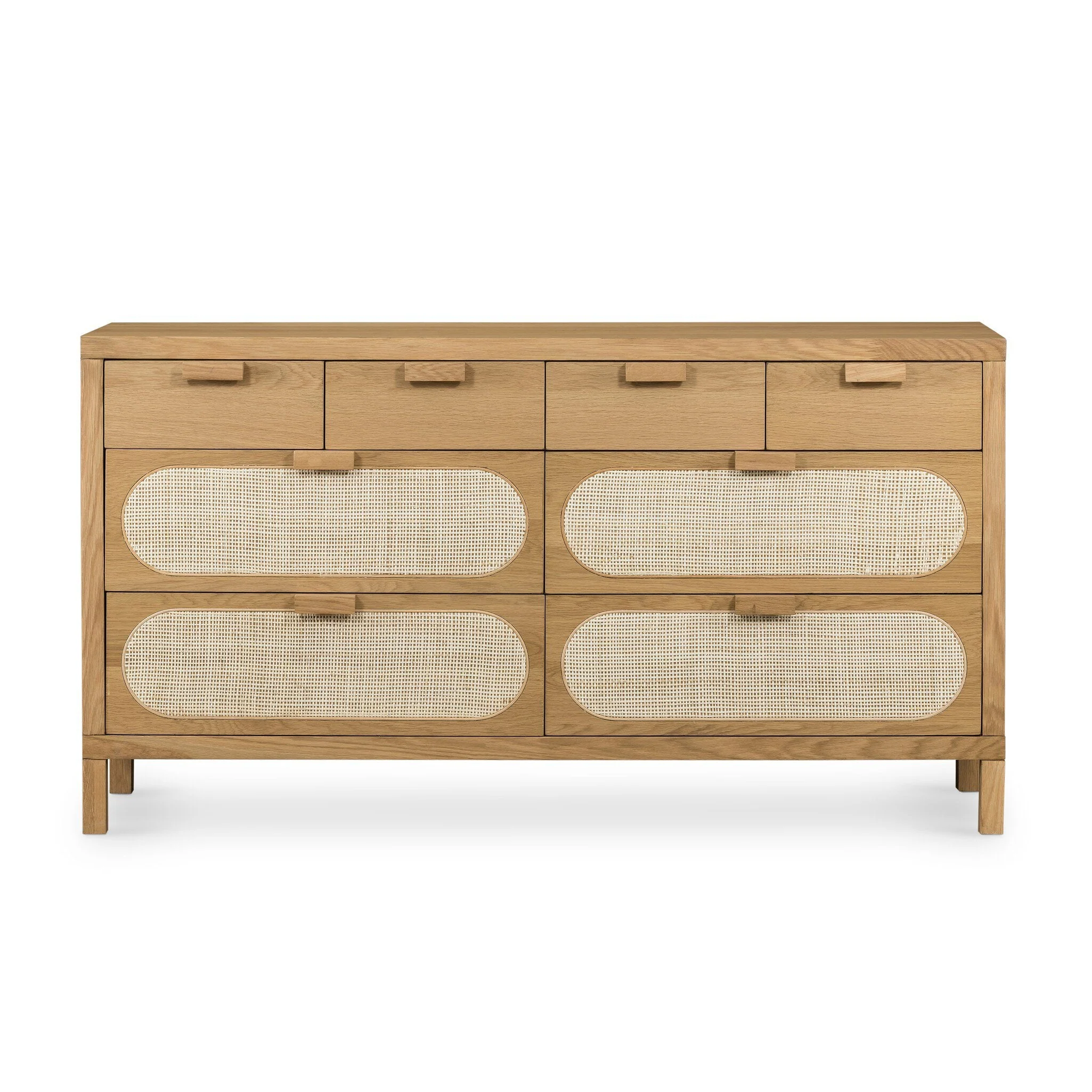 Allegra 8 Drawer Dresser – Light Natural Cane