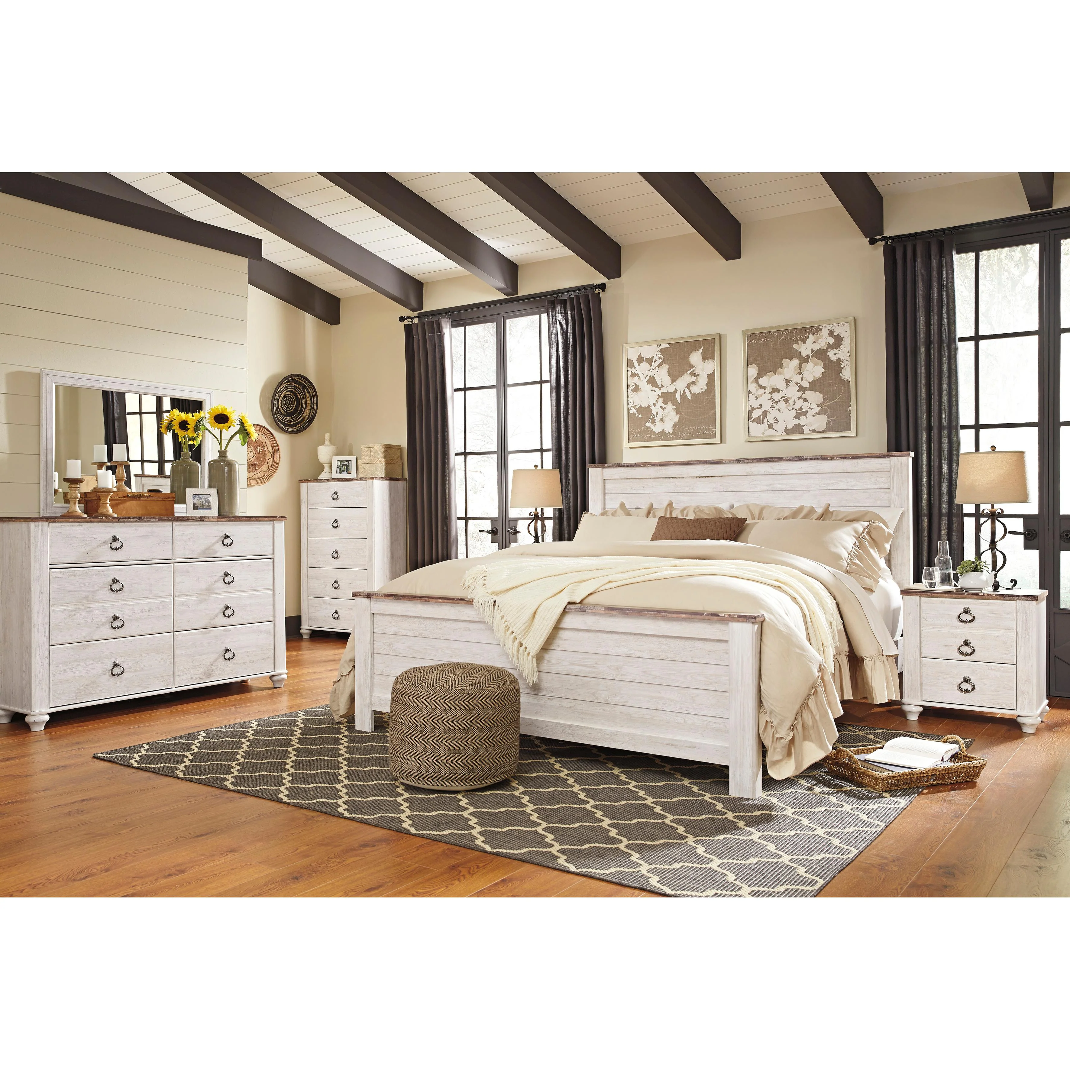 Signature Design by Ashley Willowton B267 5 pc King Panel Bedroom Set - Image 1