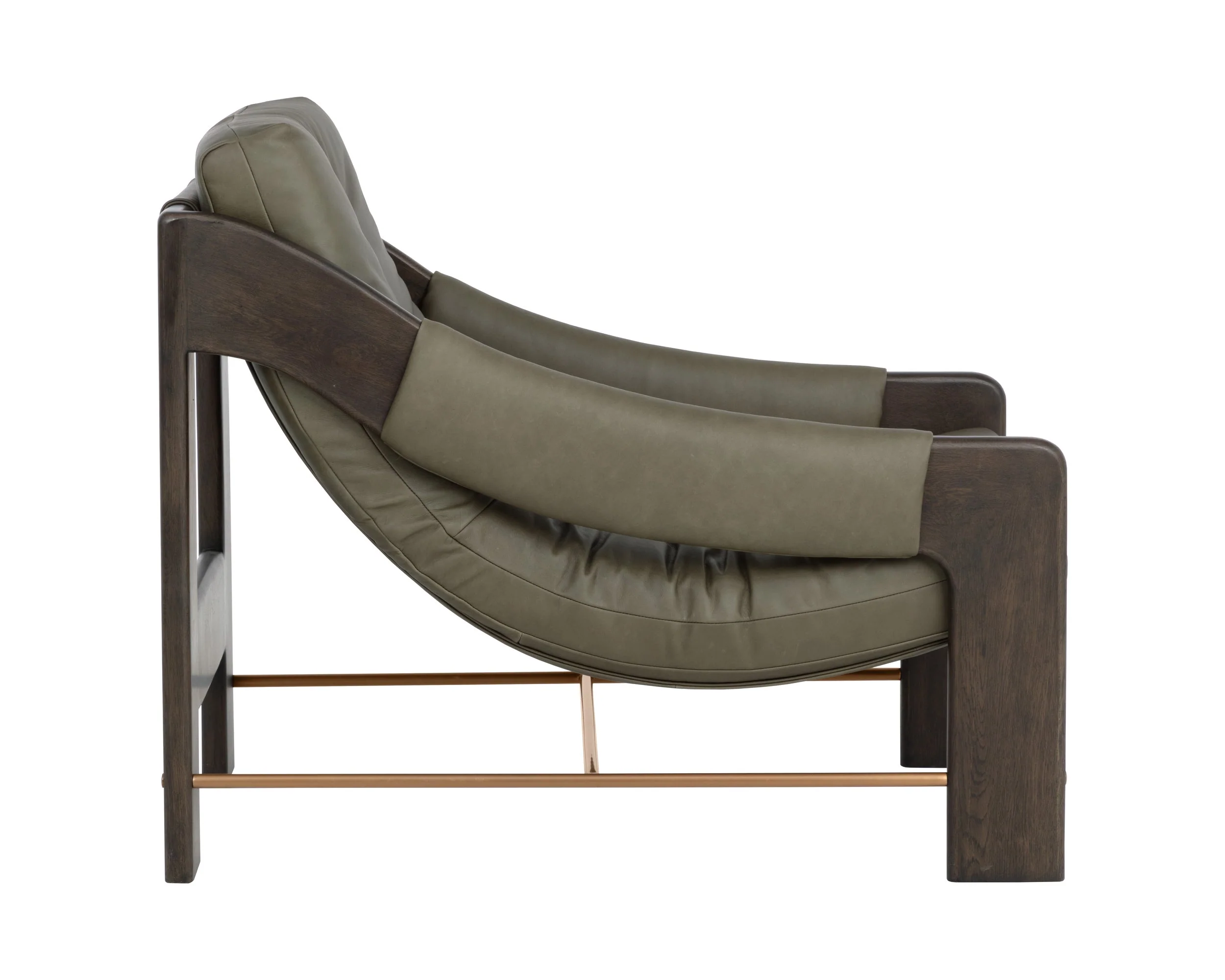 Rafferty Lounge Chair - Brown - Ludlow Dark Olive Leather - Image 3