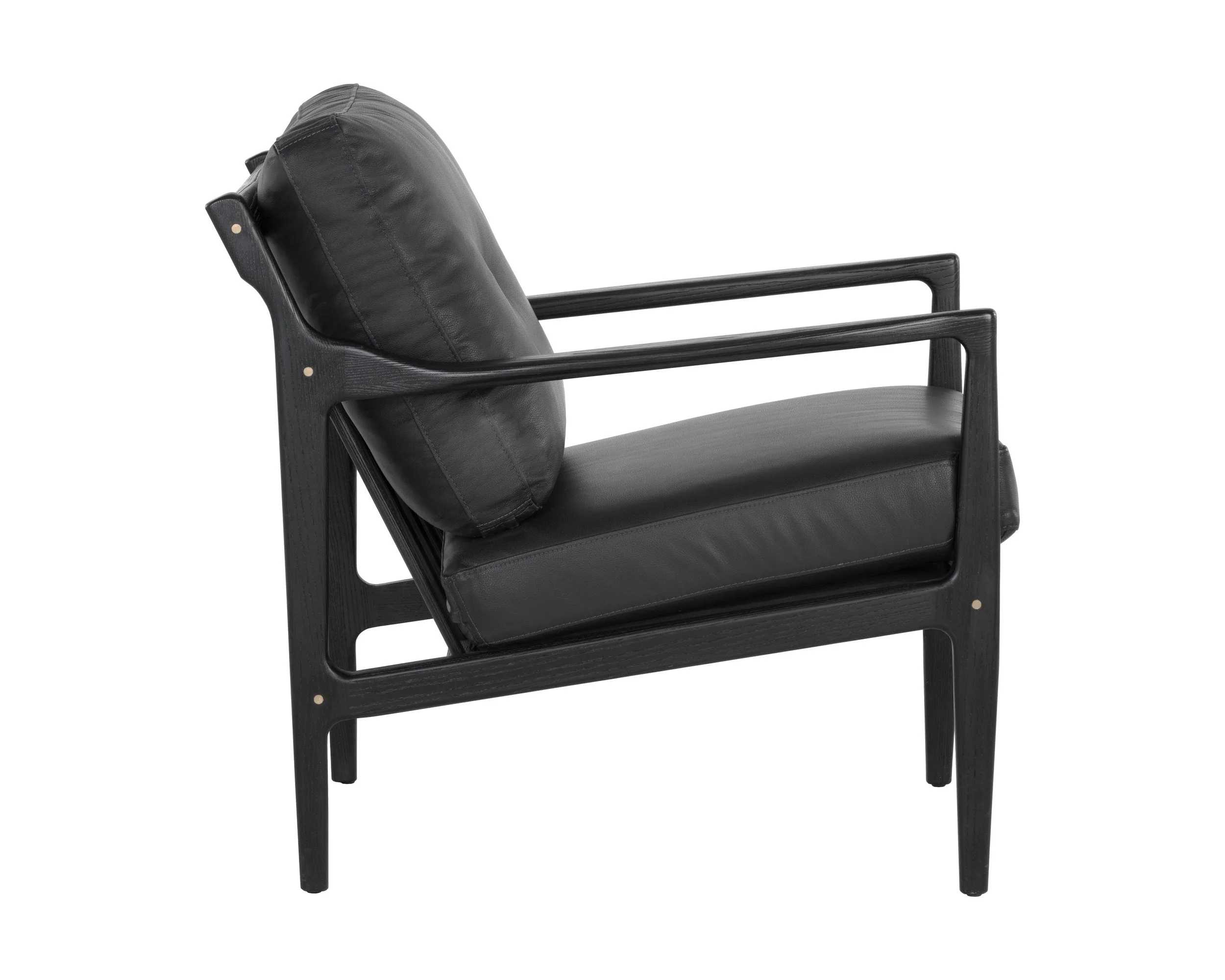 Gilmore Lounge Chair - Black - Black Leather - Image 3