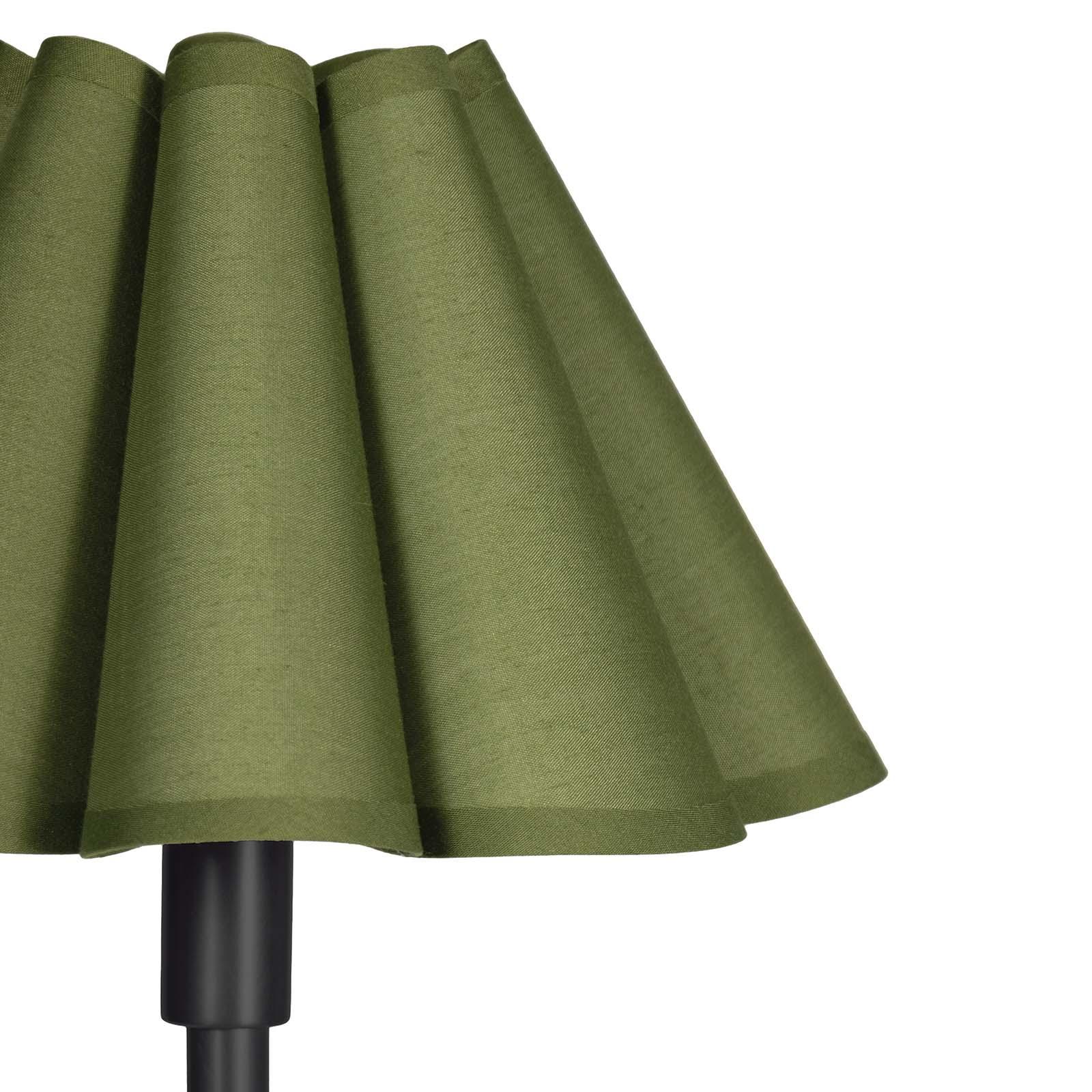 Polly Double Arm Table Lamp | Blackened Brass | Olive Scalloped Shade - Image 3