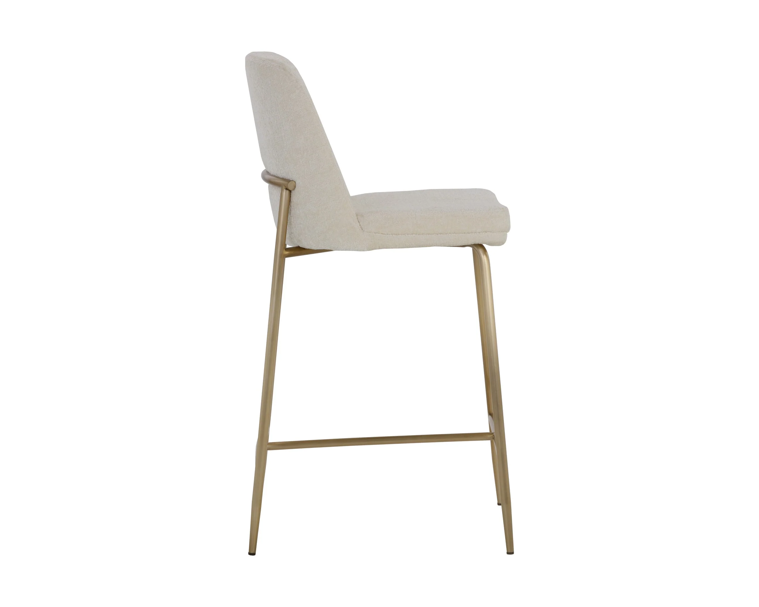 Zeke Counter Stool - Antique Brass - Bergen Ivory - Image 3