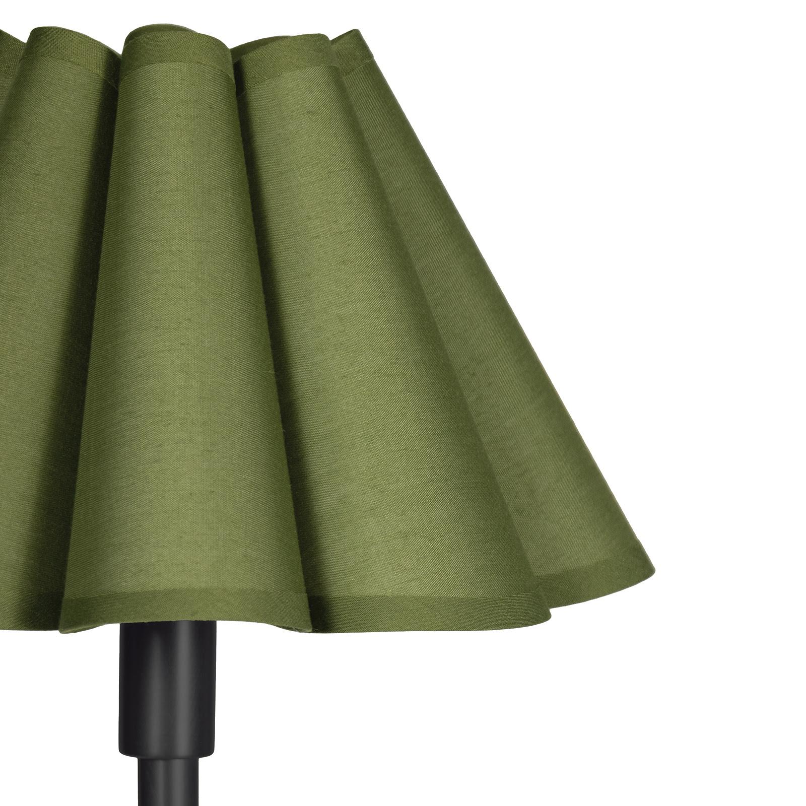 Polly Floor Lamp | Blackened Brass | Green Scalloped Shade - Image 2