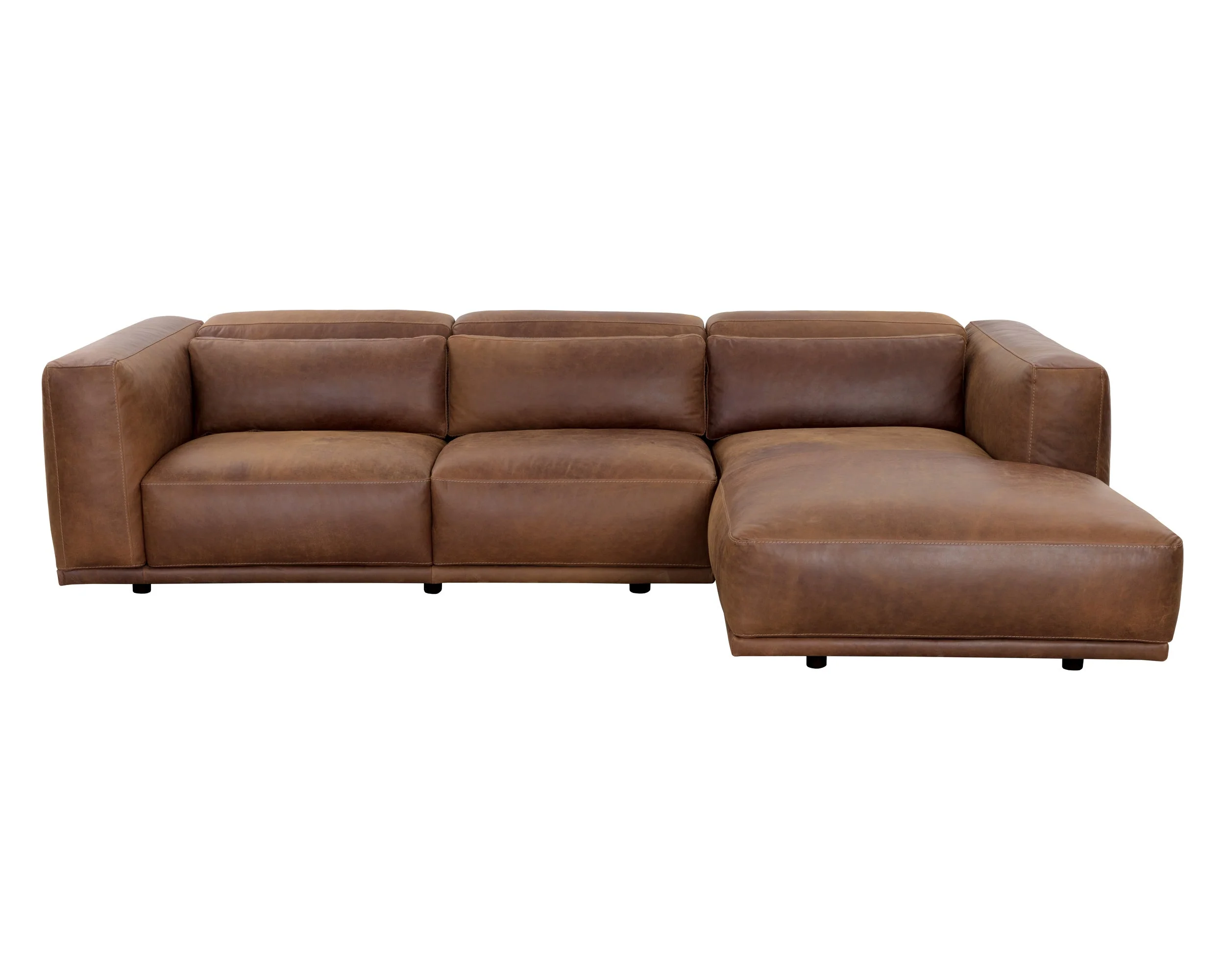 Beau Sofa Chaise - Raf - Lucia Tobacco Leather - Image 2