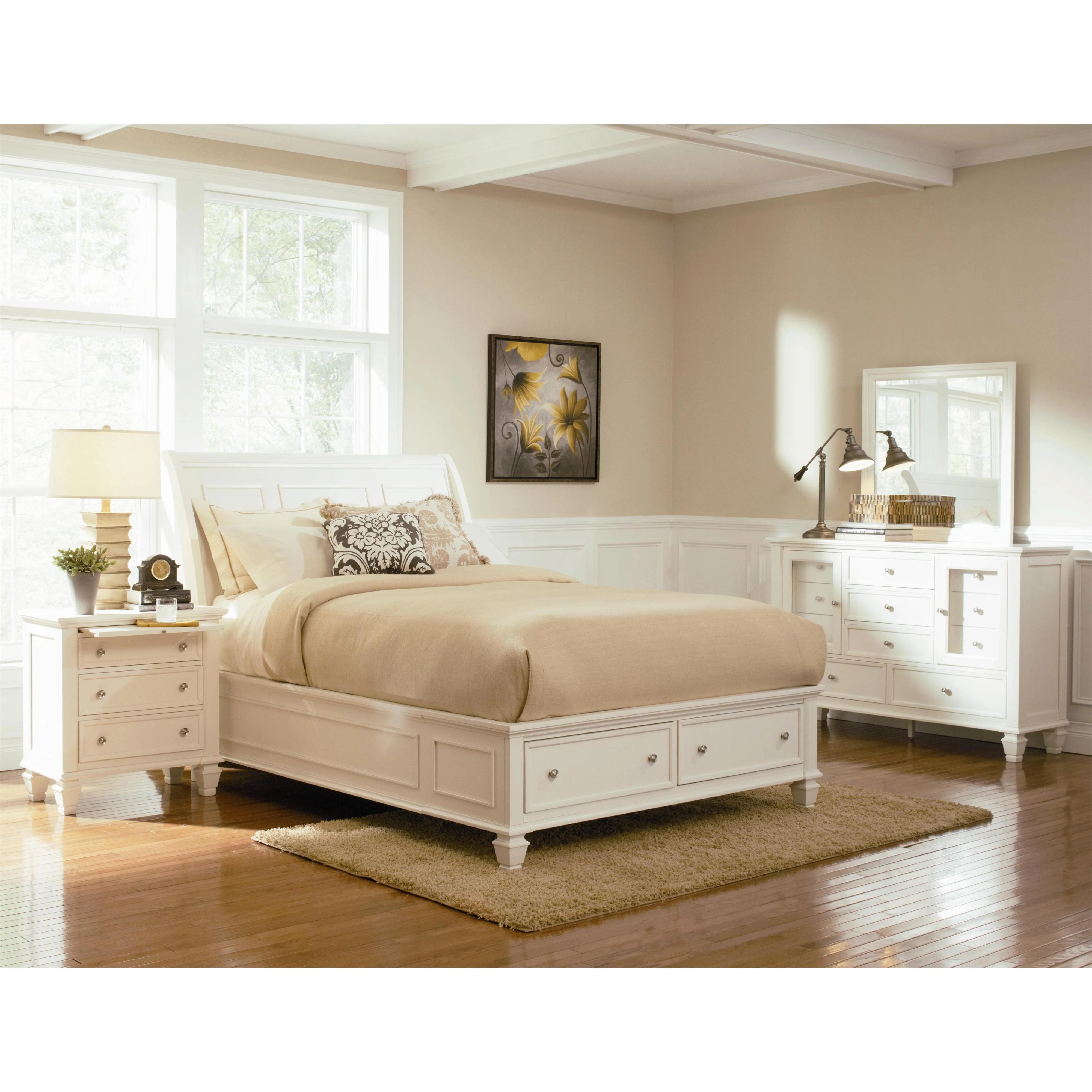 Coaster Furniture Sandy Beach 201309KE 7 pc King Sleigh Bedroom Set - Image 1