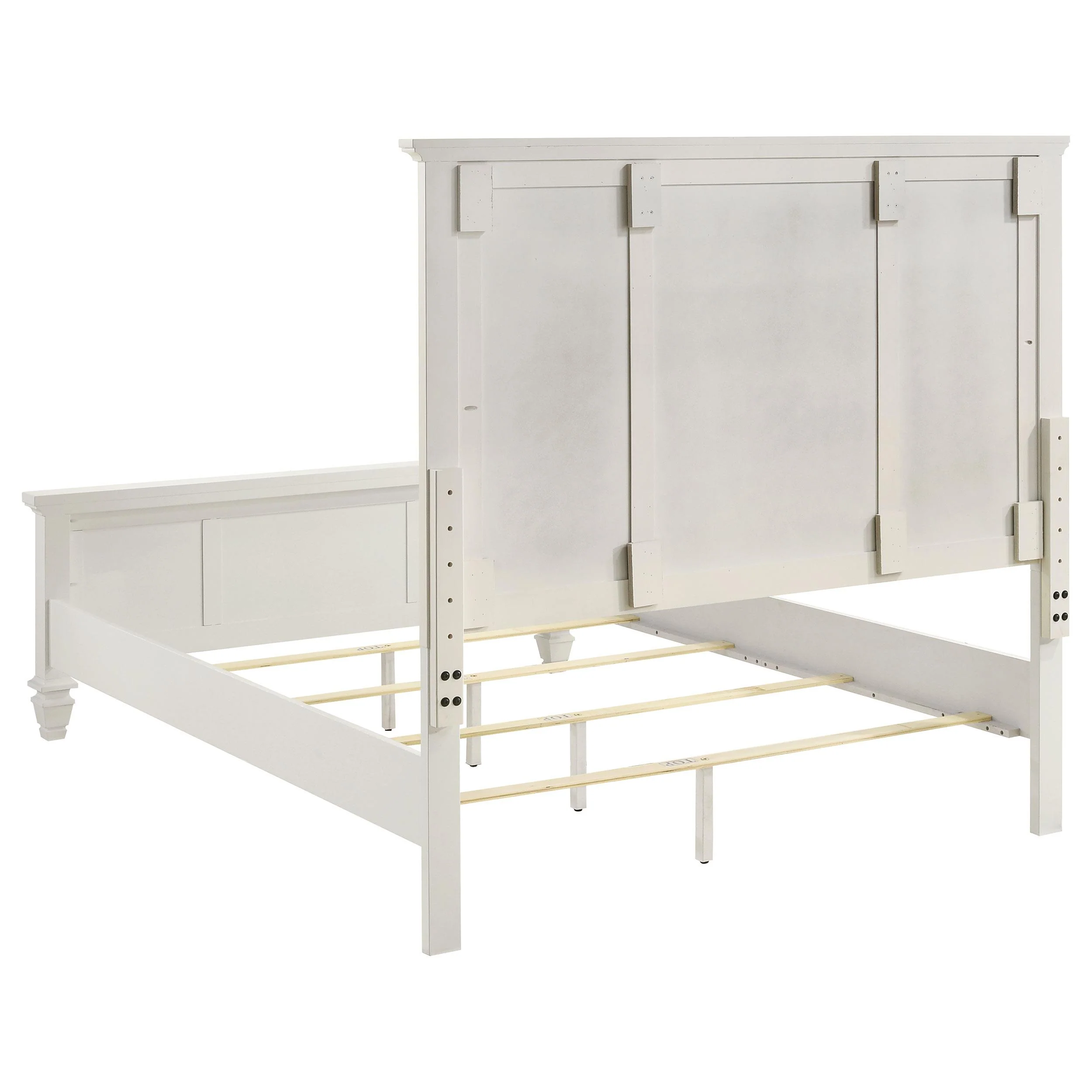 Coaster Furniture Sandy Beach 201301Q Wood Queen Panel Bed - Cream White - Image 3
