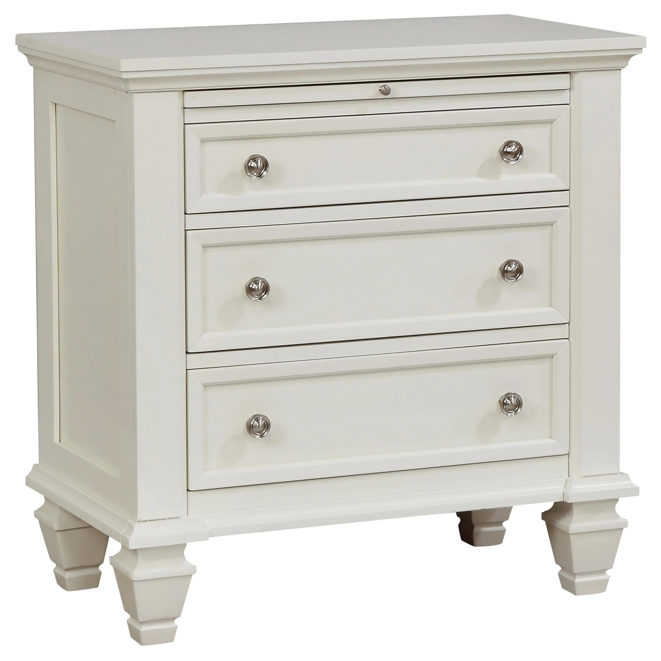 Coaster Furniture Sandy Beach 201302 3-Drawer Nightstand - Cream White - Image 1