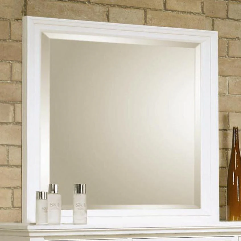 Coaster Furniture Sandy Beach 201304 Dresser Mirror - Cream White - Image 1