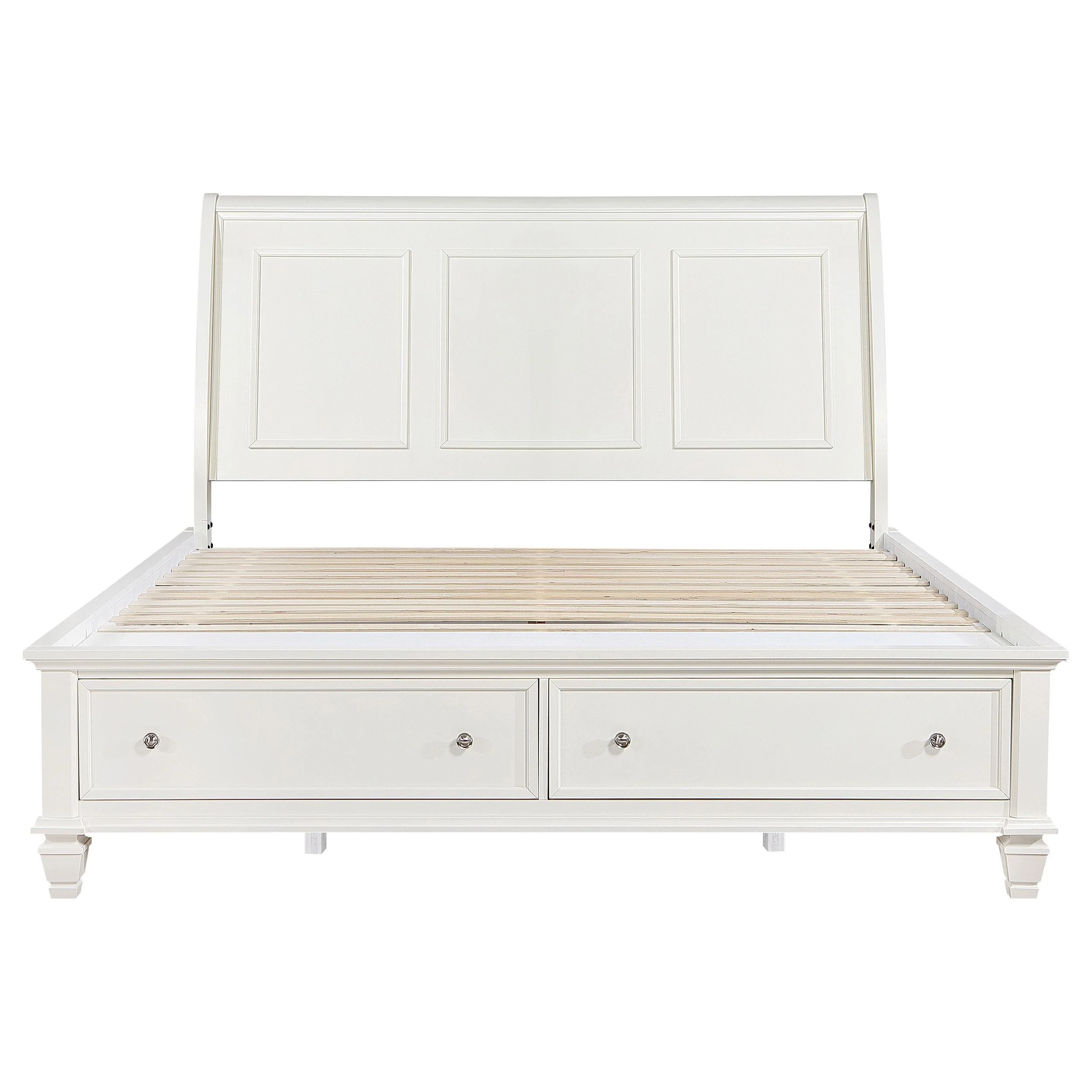 Coaster Furniture Sandy Beach 201309KE Wood Eastern King Storage Panel Bed - Cream White - Image 3