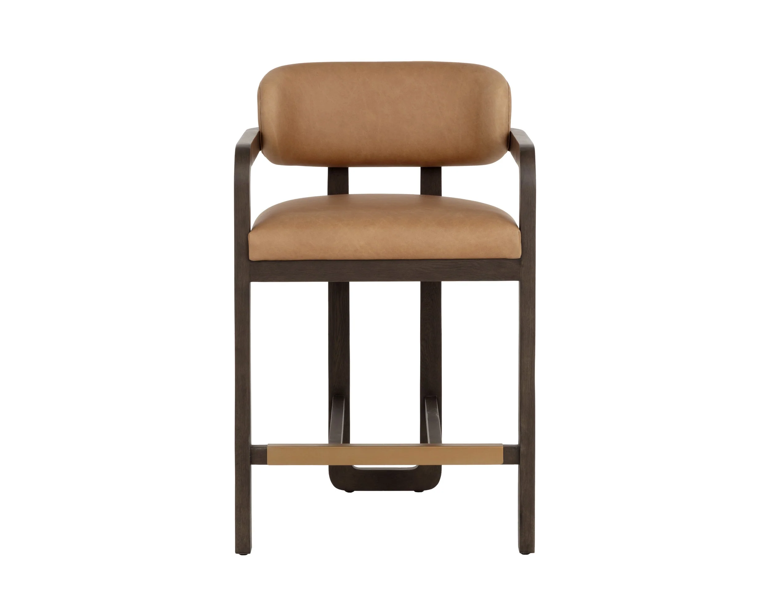Madrone Counter Stool - Brown - Ludlow Sesame Leather - Image 2