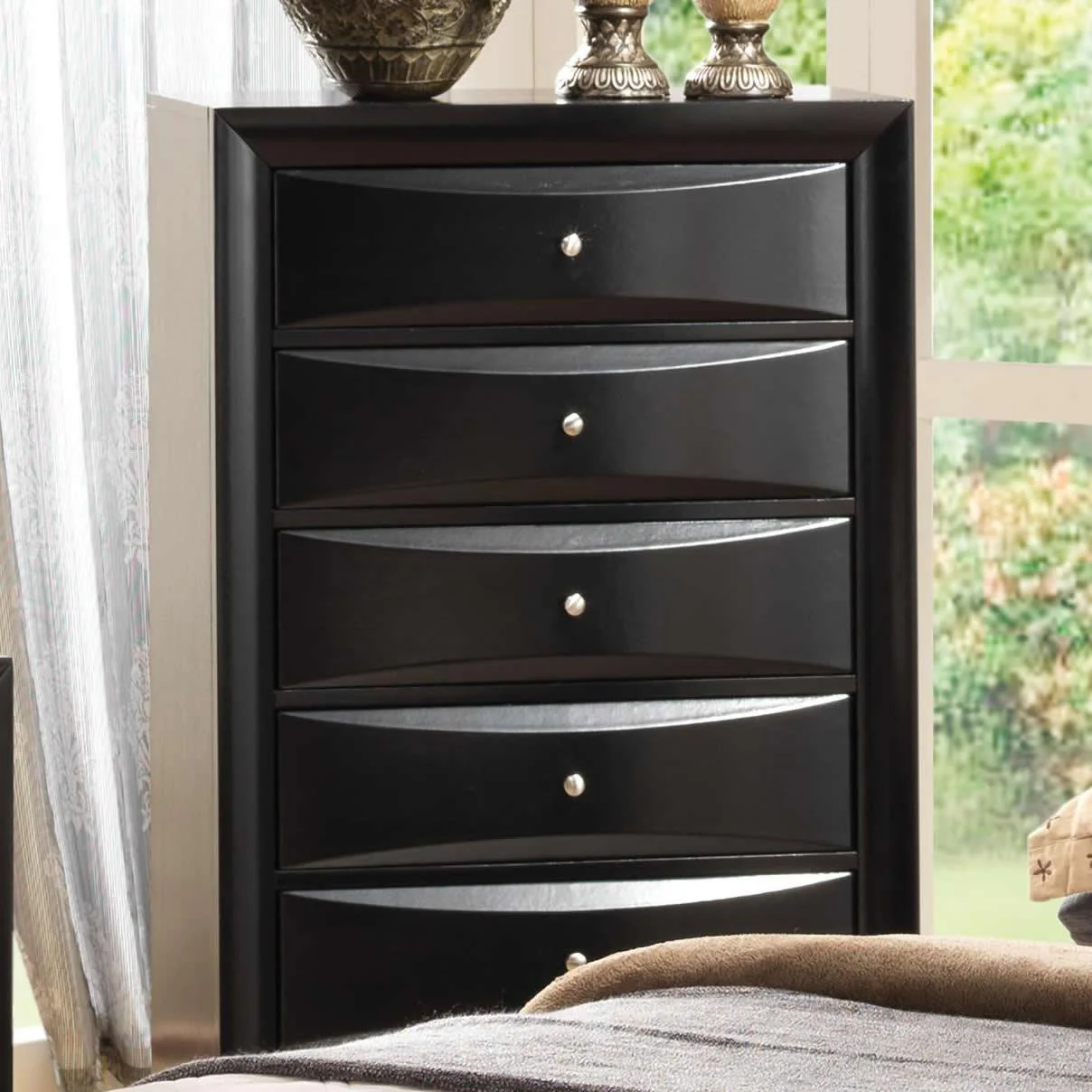 Coaster Furniture Briana 200705 5-Drawer Bedroom Chest – Black