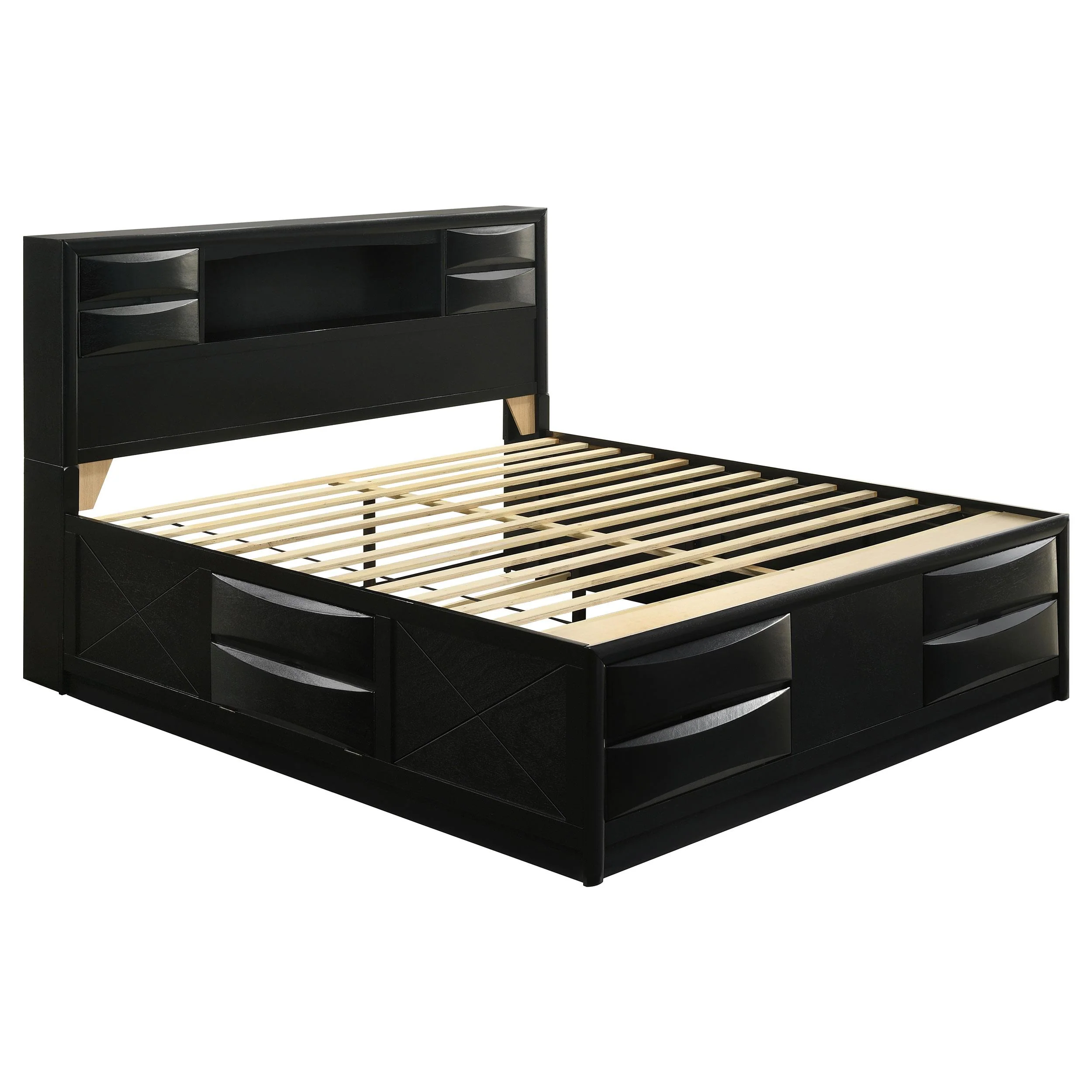 Coaster Furniture Briana 202701KE Wood Eastern King Storage Bookcase Bed - Black - Image 1
