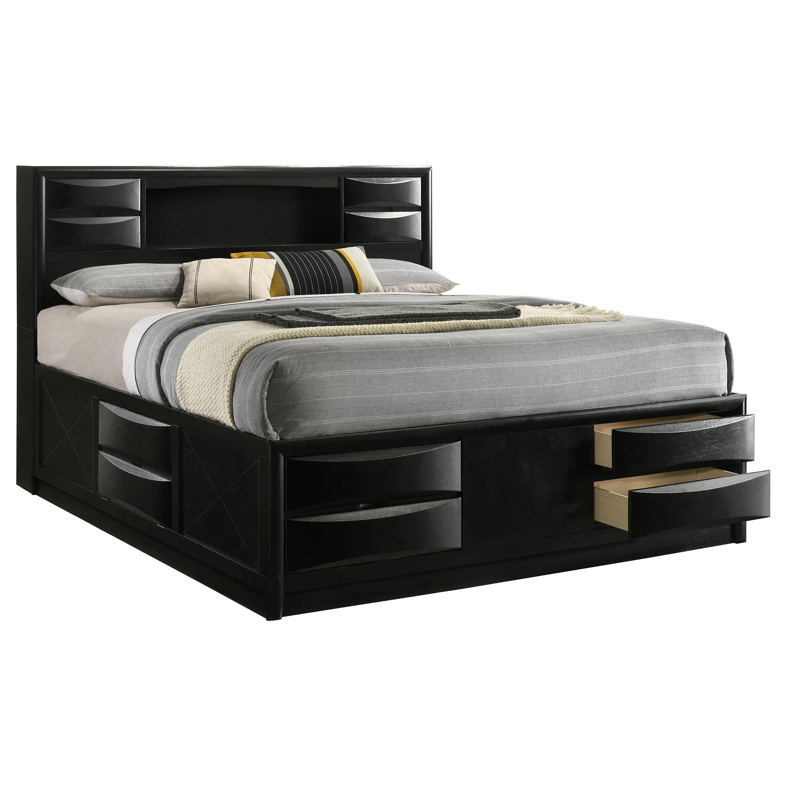 Coaster Furniture Briana 202701KE Wood Eastern King Storage Bookcase Bed - Black - Image 2