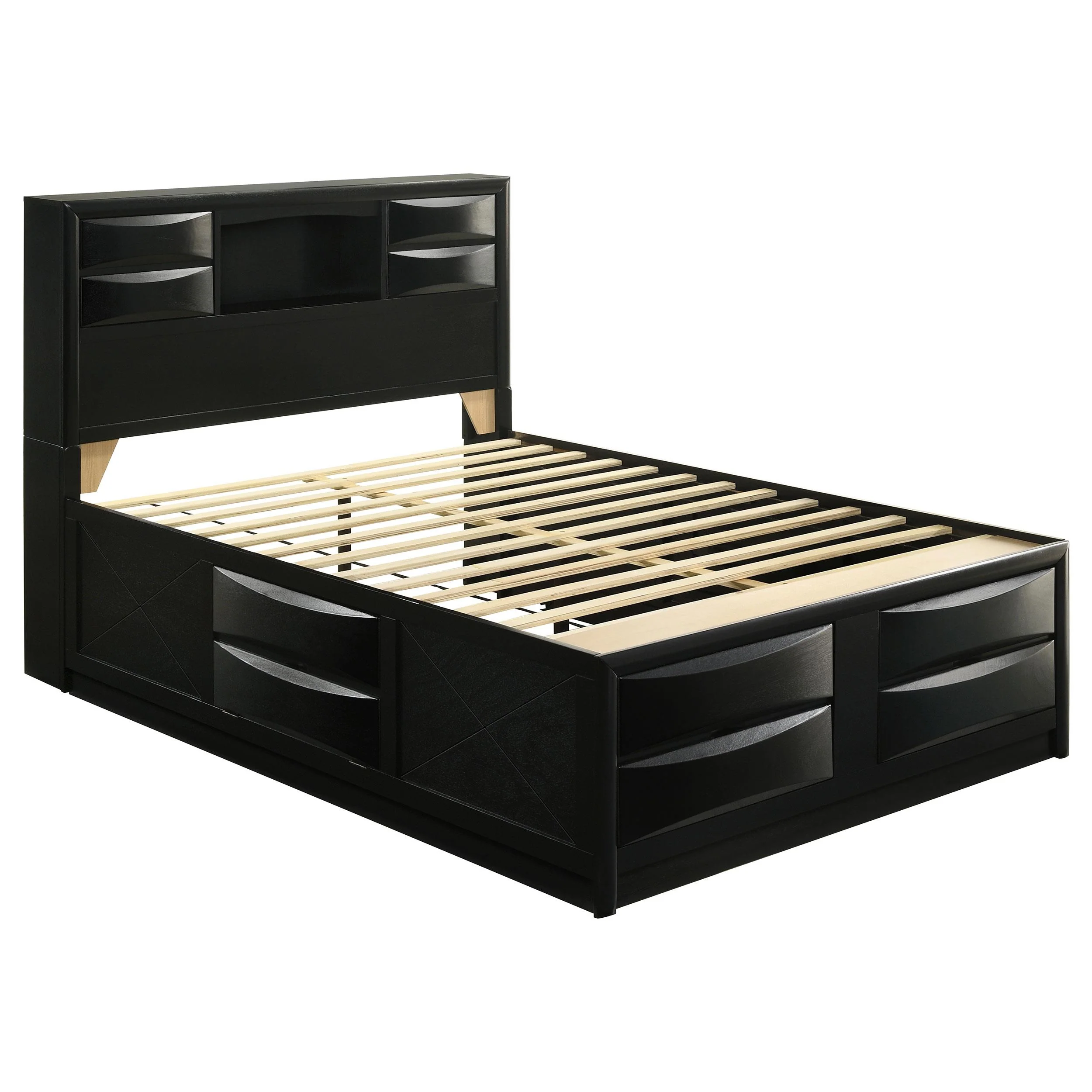 Coaster Furniture Briana 202701Q Wood Queen Storage Bookcase Bed - Black - Image 1