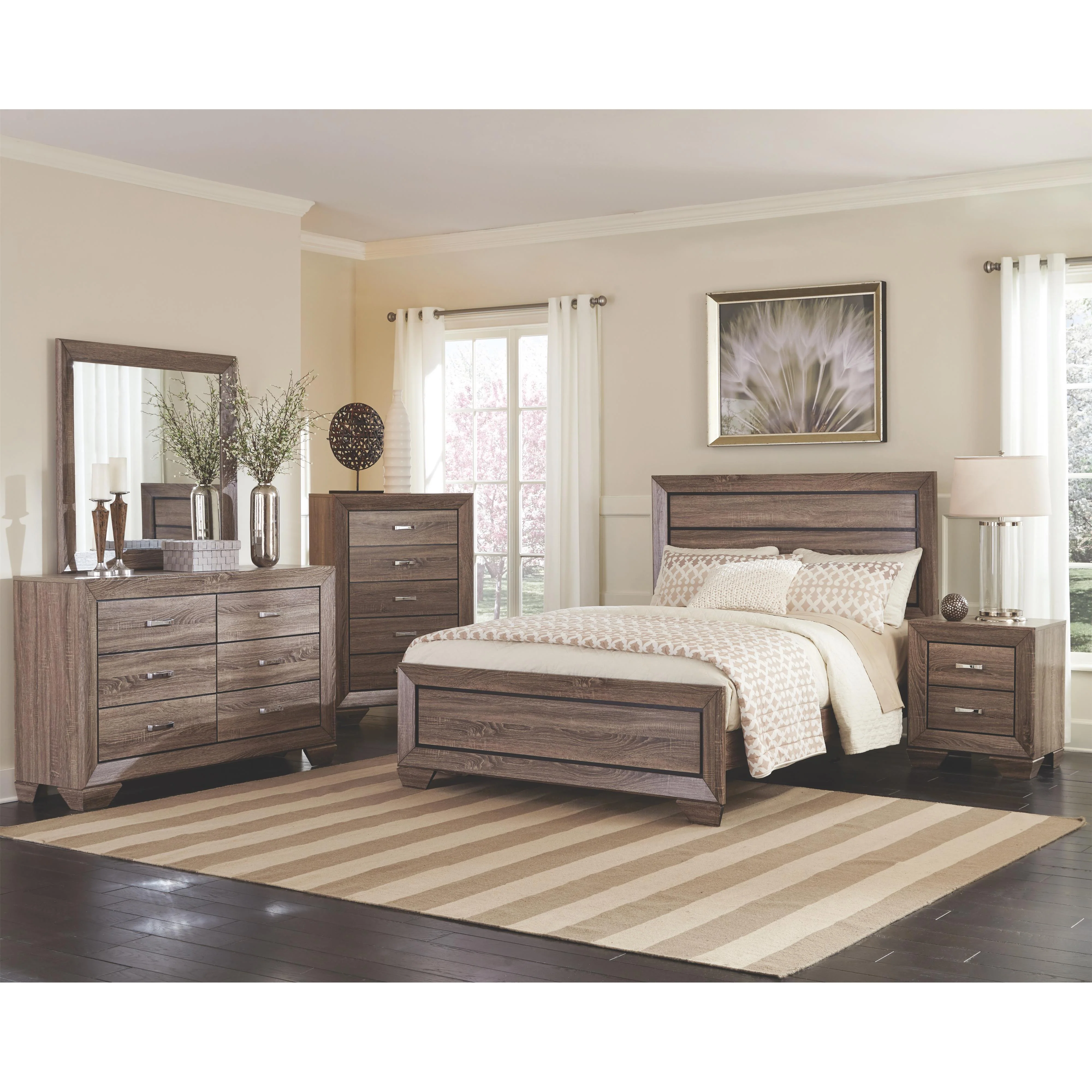 Coaster Furniture Kauffman 204190KE 6 pc King Panel Bedroom Set with Storage - Image 2