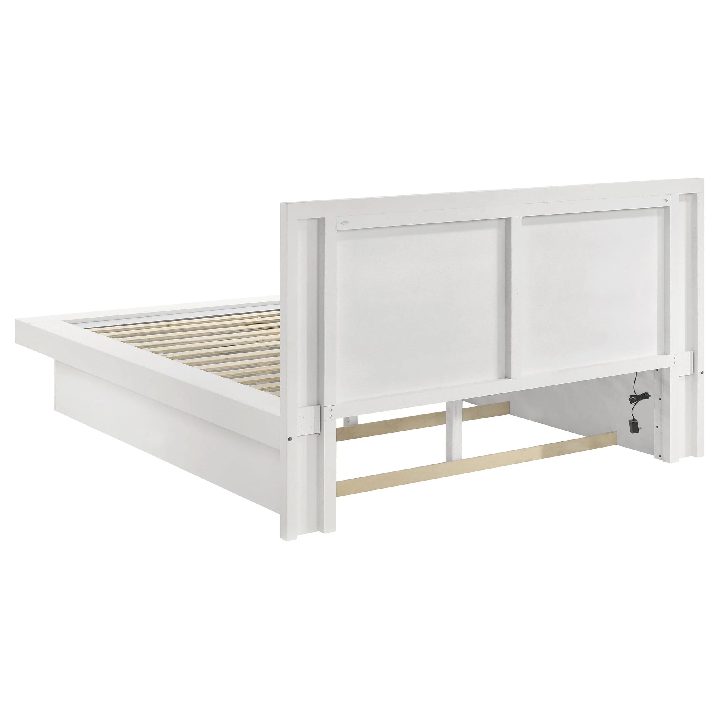 Coaster Furniture Jessica 202990Q Wood Queen LED Panel Bed - Snow White - Image 3