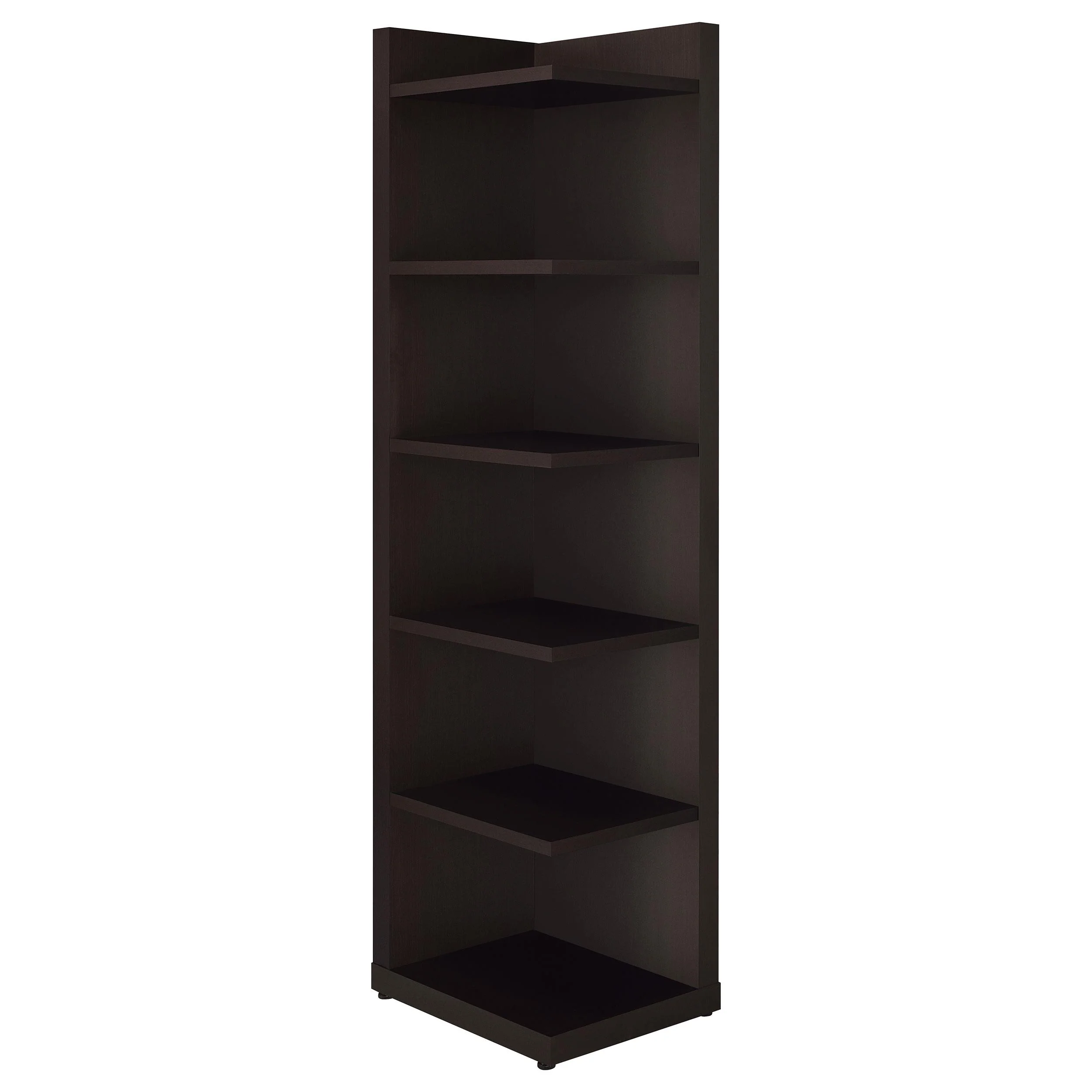 Coaster Furniture Alder 800270 71-inch 6-shelf Corner Bookcase - Cappuccino - Image 2